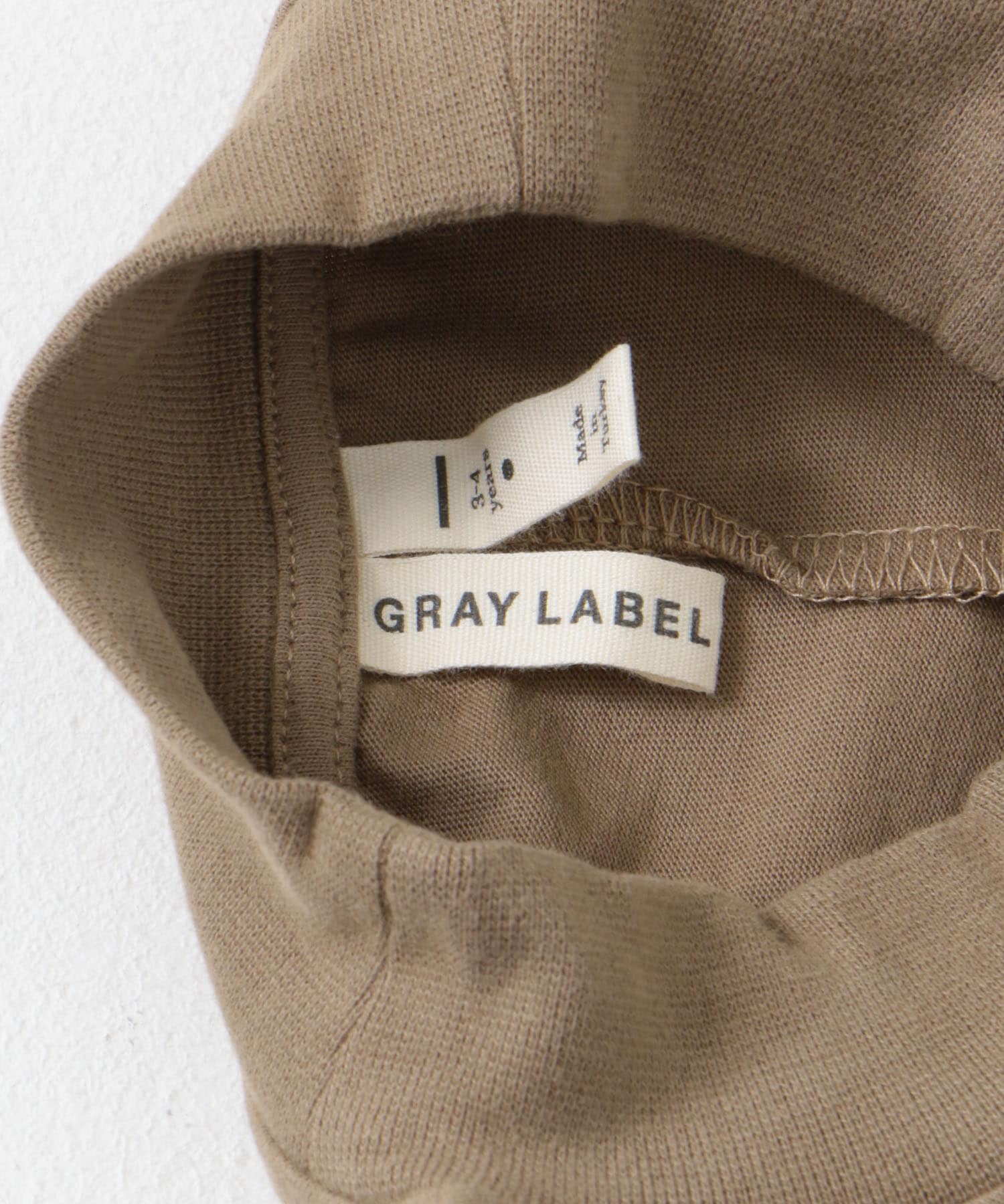 GRAY LABEL　HIGH NECK LONG-SLEEVE T-SHIRTS Brownie 1-2y