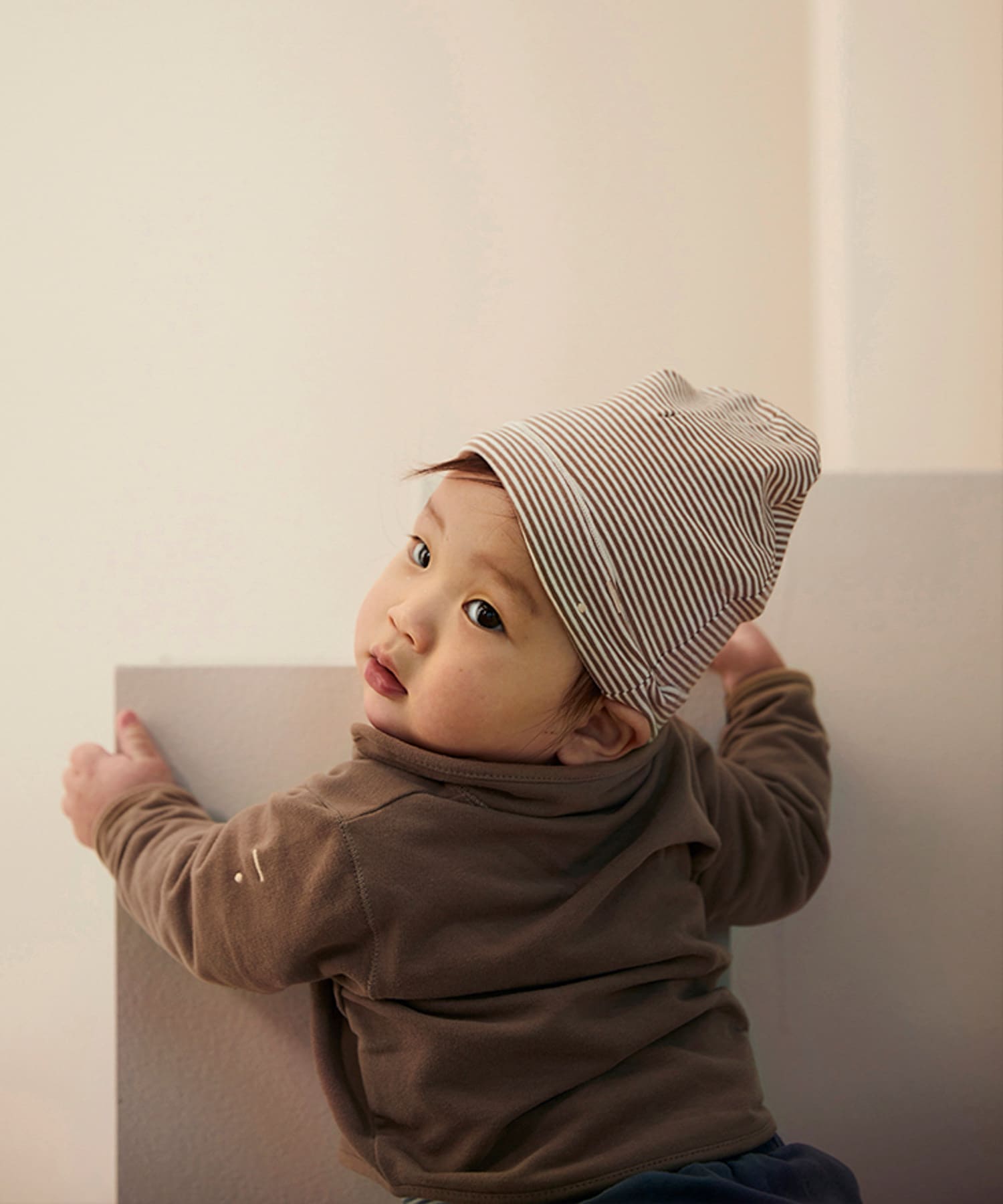 GRAY LABEL　BABY  BEANIE Brow/CS 0-6m