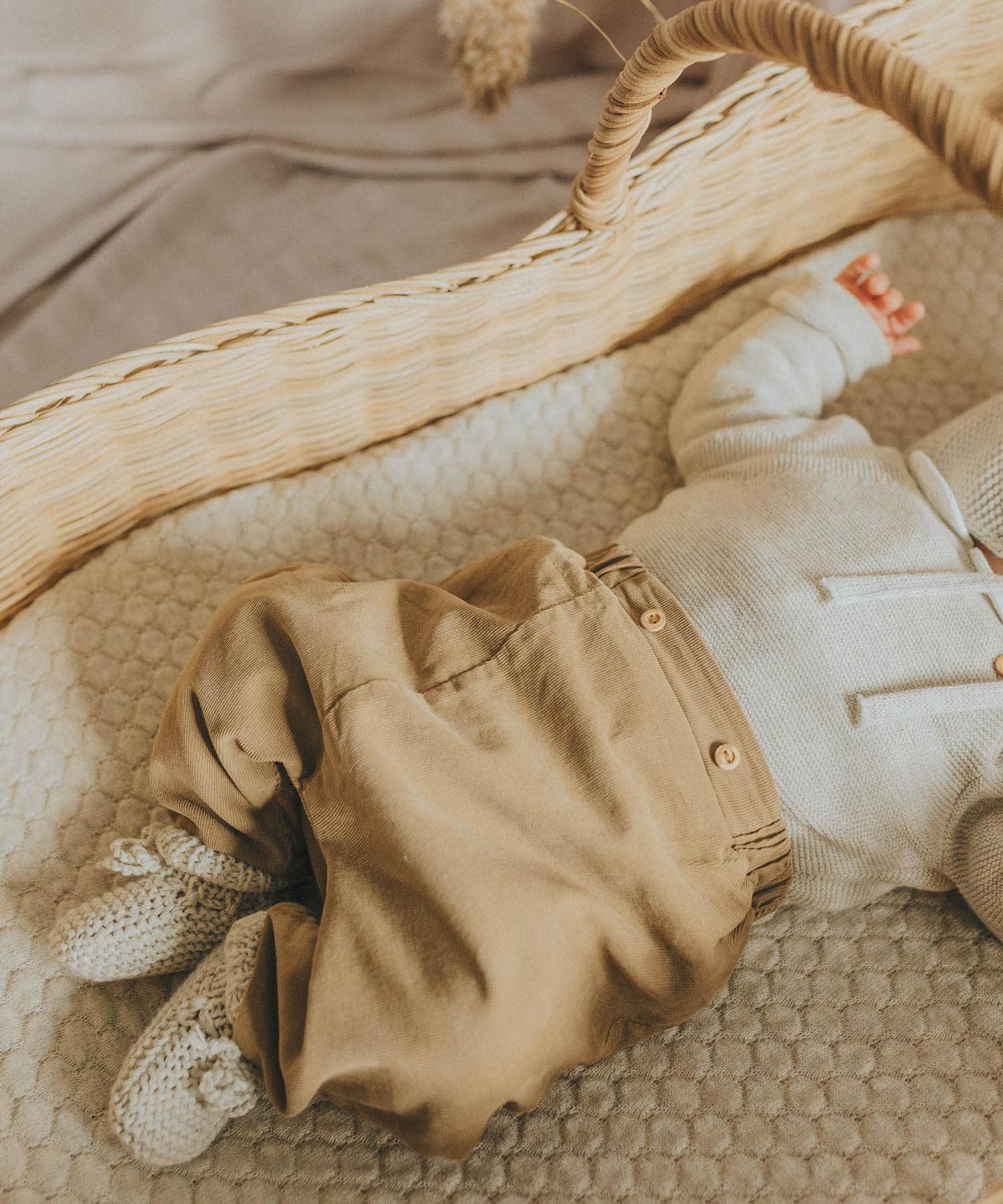 buho　NB KNIT BOOTIES NATURAL S