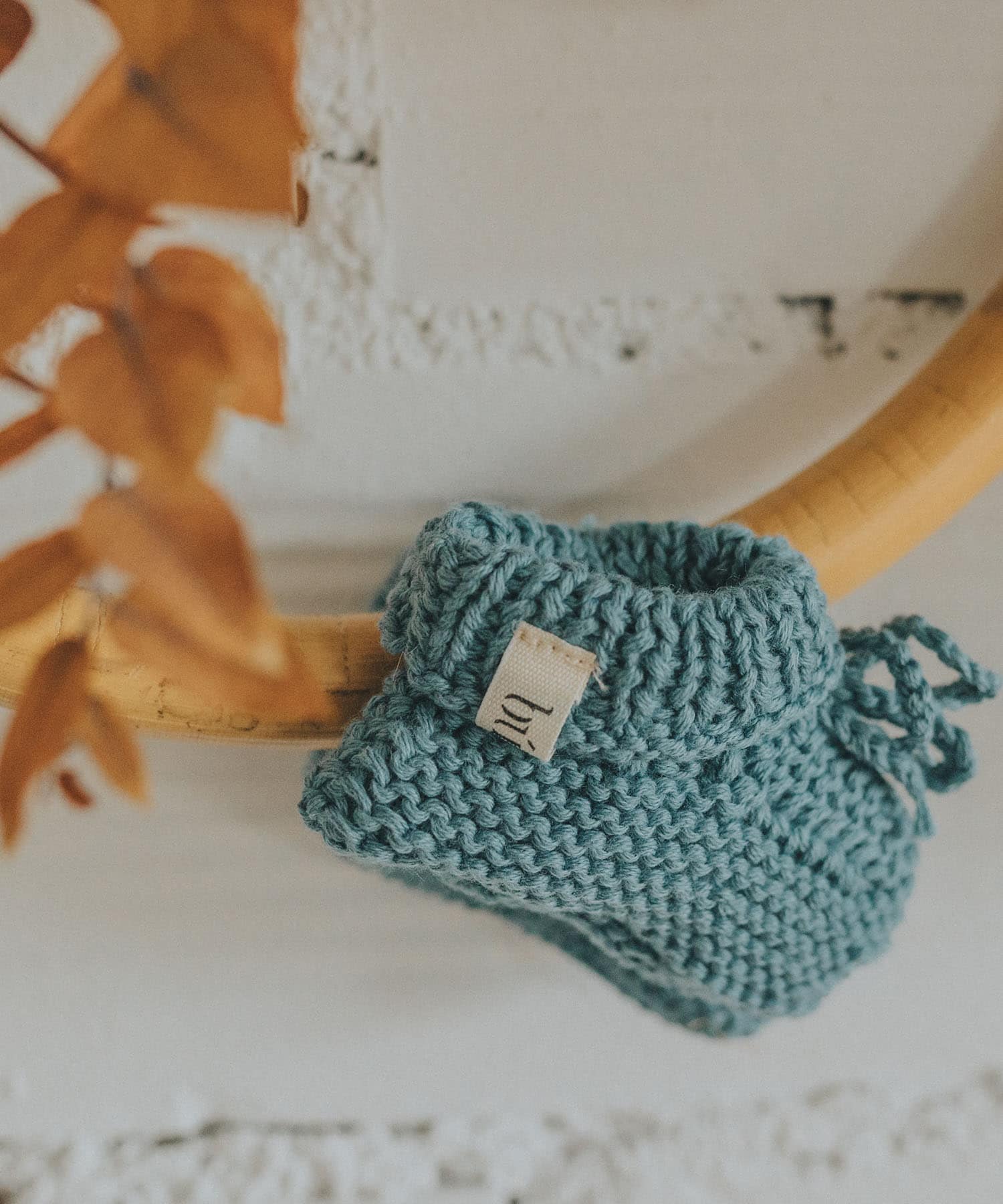 buho　NB KNIT BOOTIES BLUE GARDA S