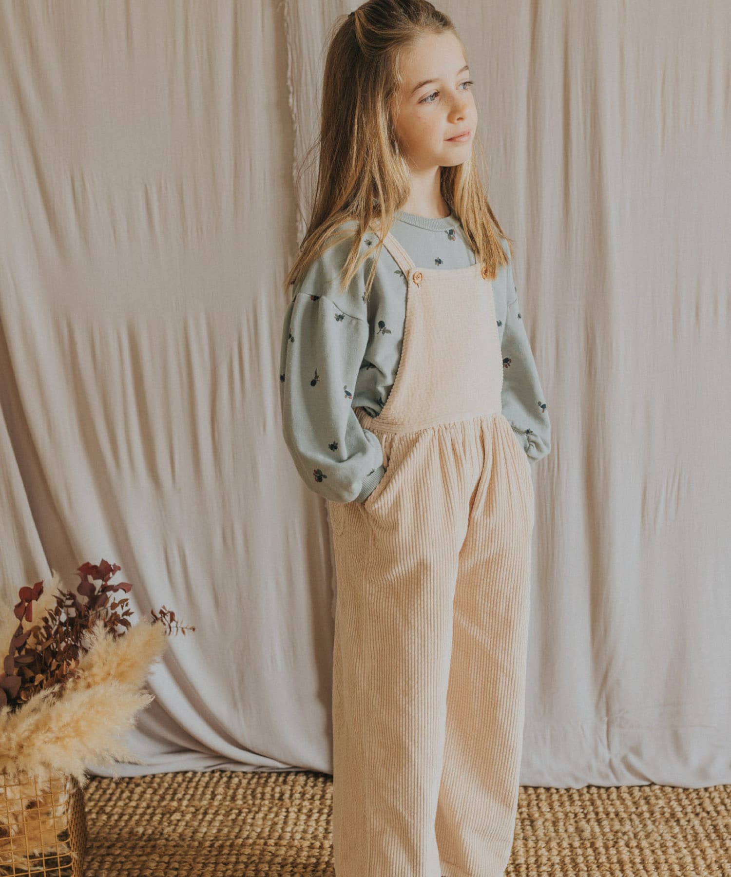 buho　CORDUROY DUNGAREE SAND 2y