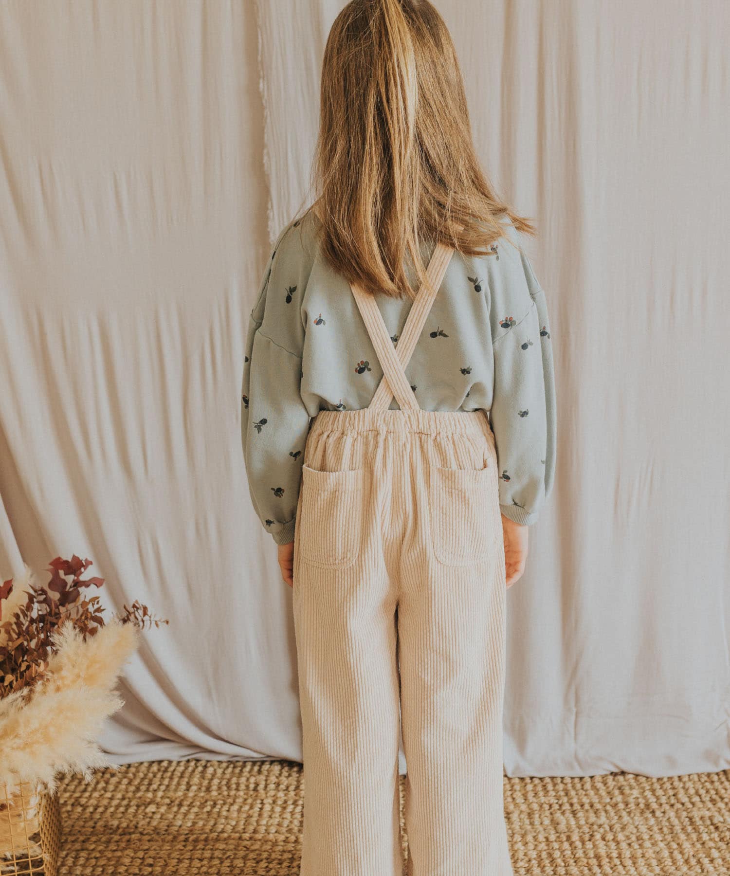buho　CORDUROY DUNGAREE SAND 2y