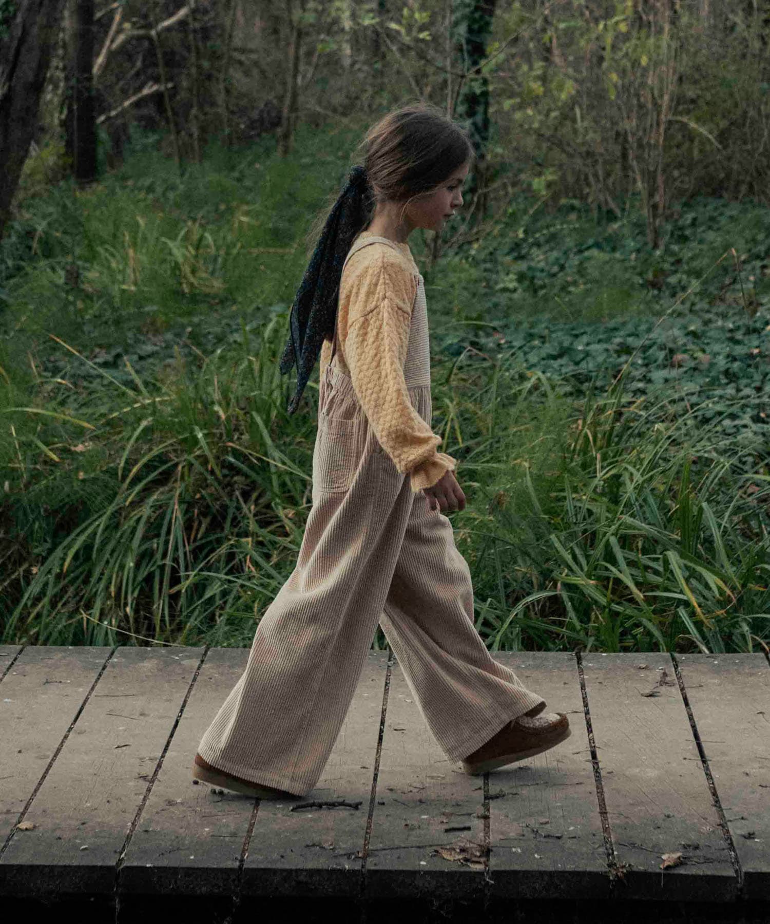 buho　CORDUROY DUNGAREE SAND 2y