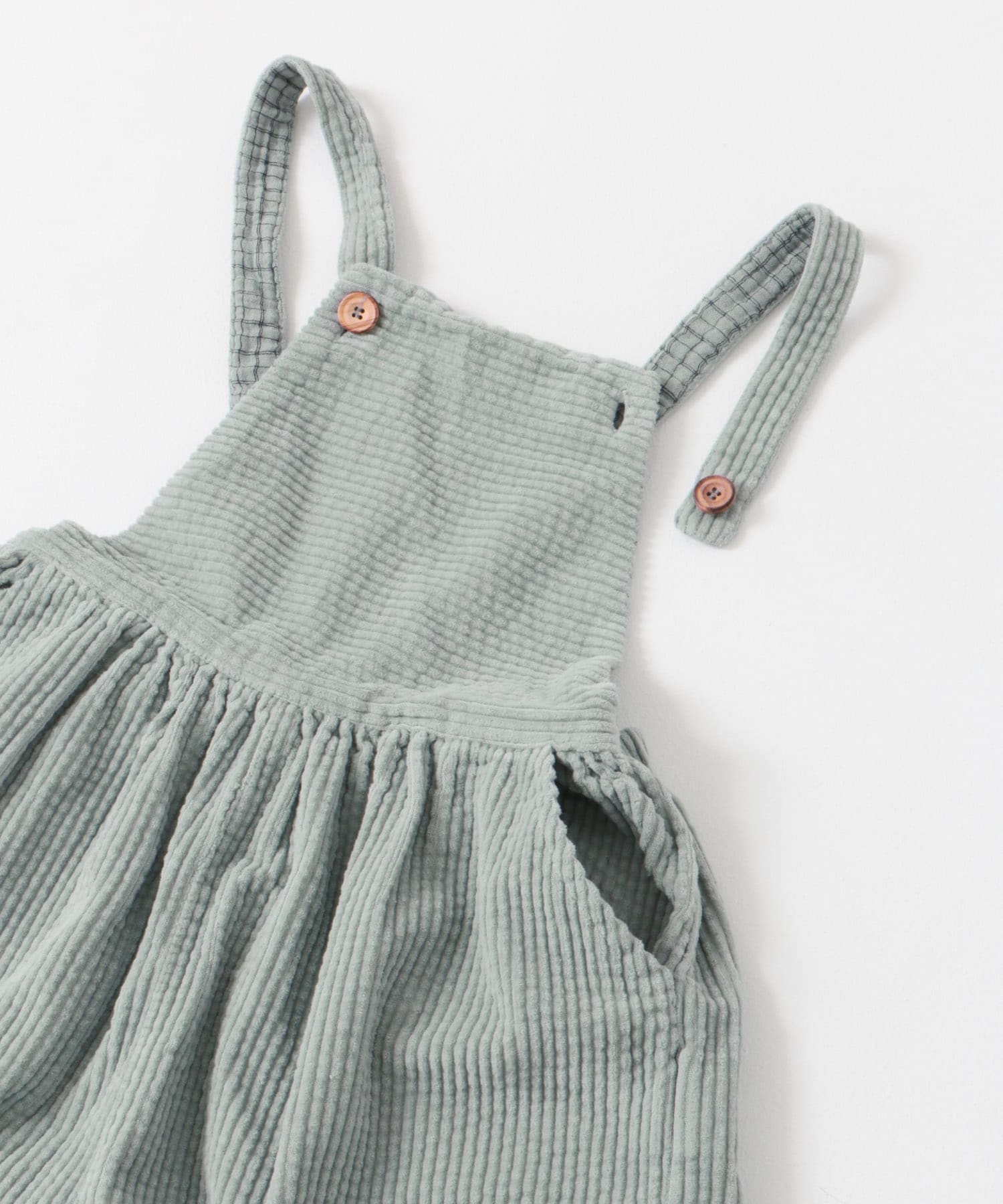 buho　CORDUROY DUNGAREE EUCALYPTUS 2y