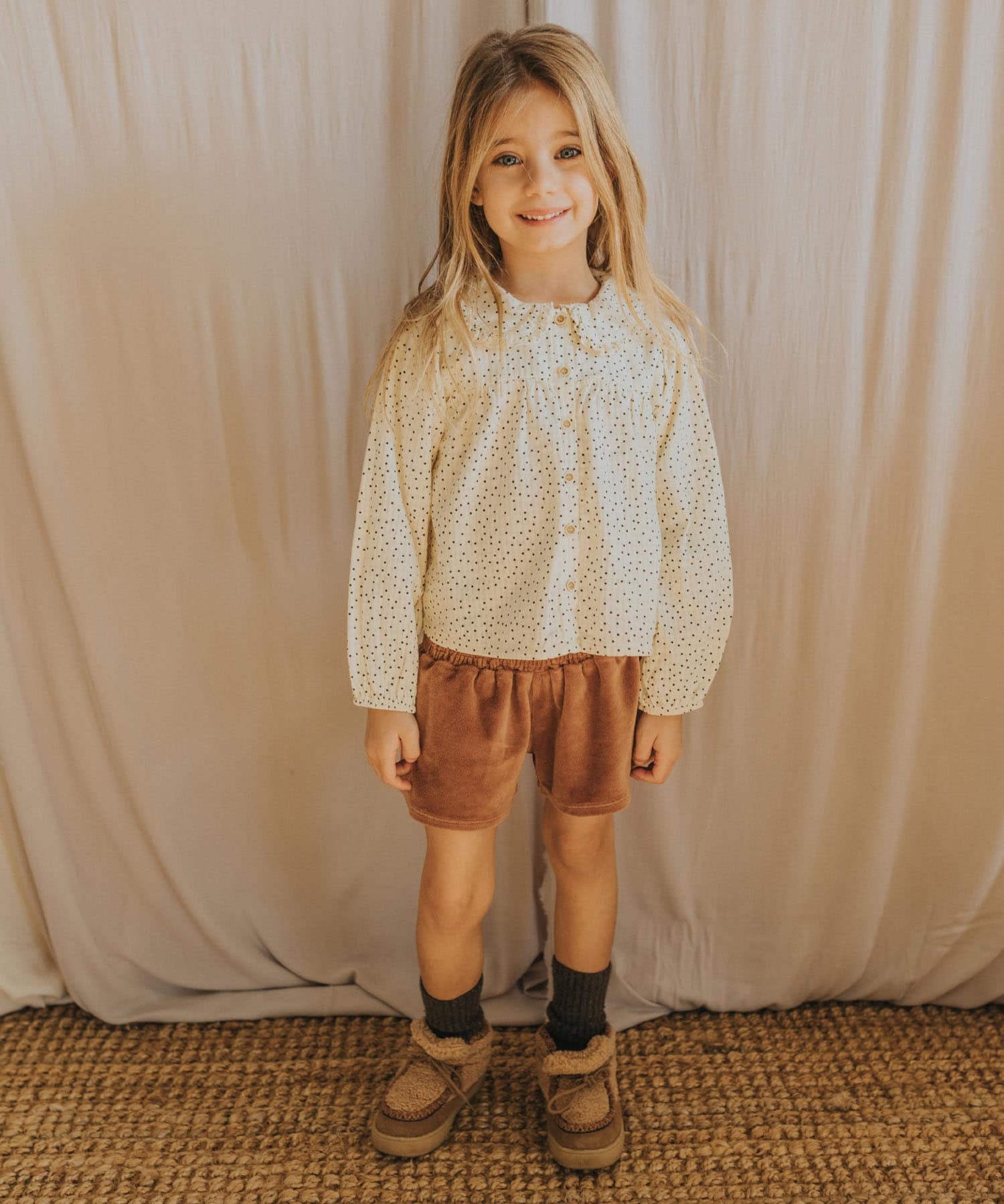 buho　VELVET SKIRT-SHORT COCOA 2y