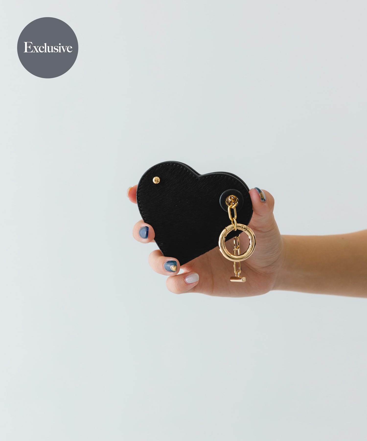 別注』Hashibami×RODESKO カウヘアハートキーチャーム(one BLACK