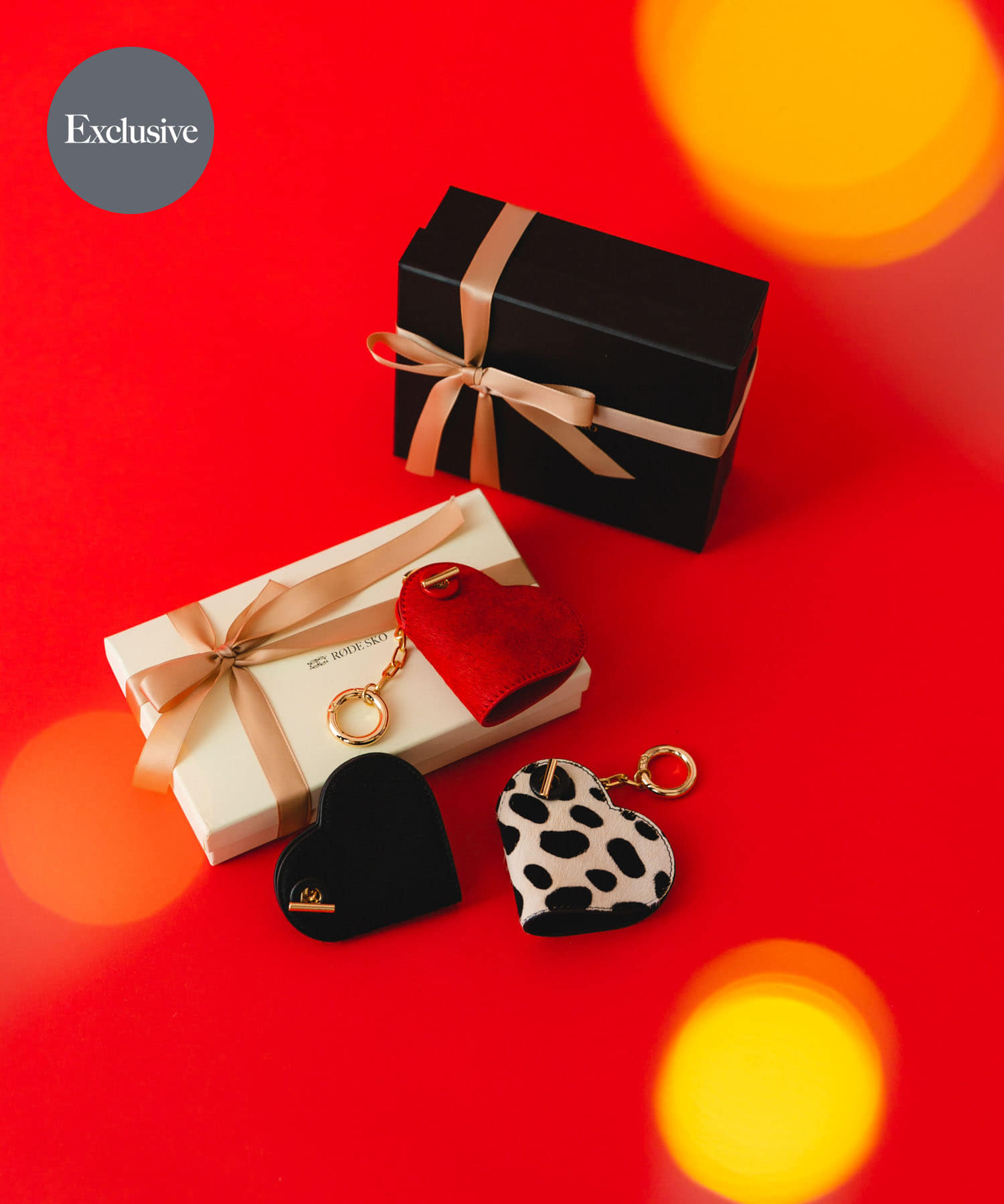 別注』Hashibami×RODESKO カウヘアハートキーチャーム(one BLACK