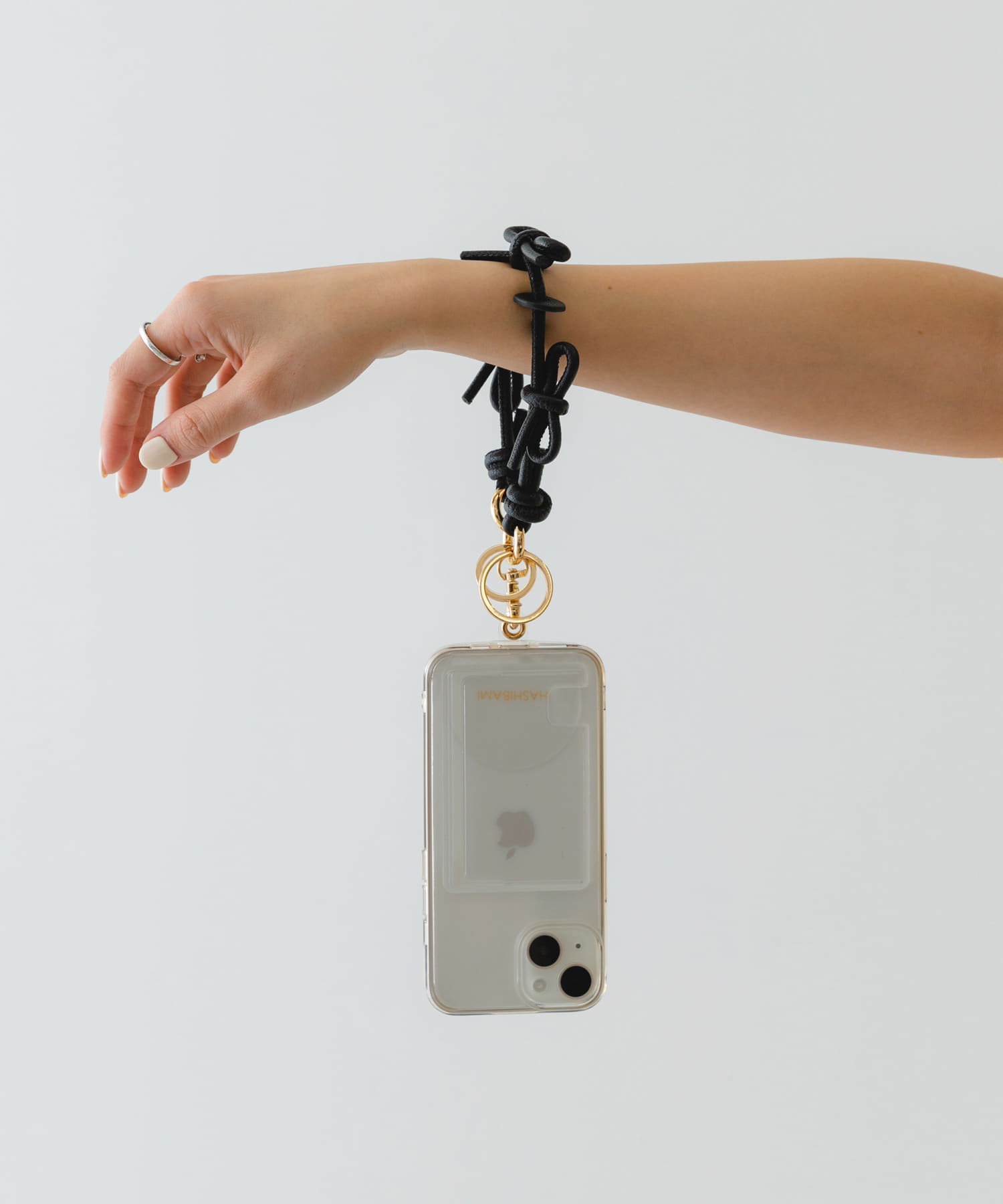 Hashibami　レザーリボンスマホハンドストラップ
