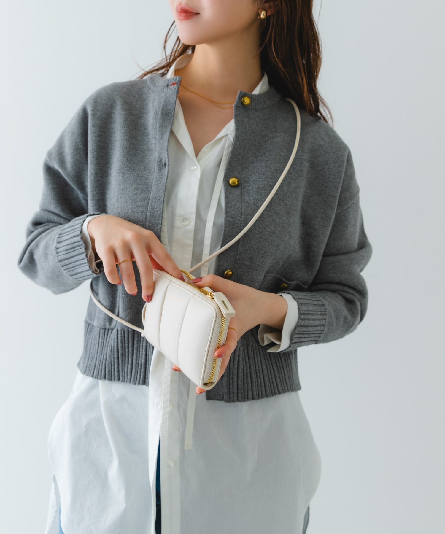 ADD CULUMN　PUFF THREE MULTI WALLET WHITE one