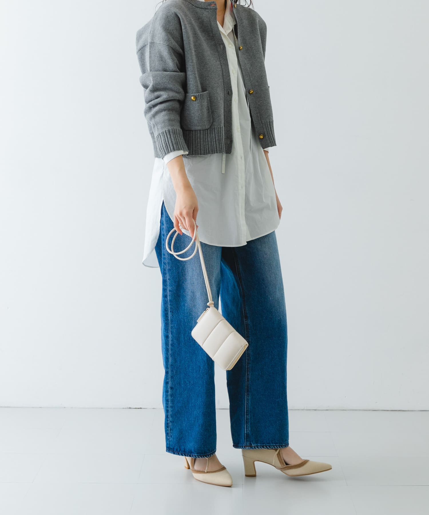 ADD CULUMN　PUFF THREE MULTI WALLET WHITE one