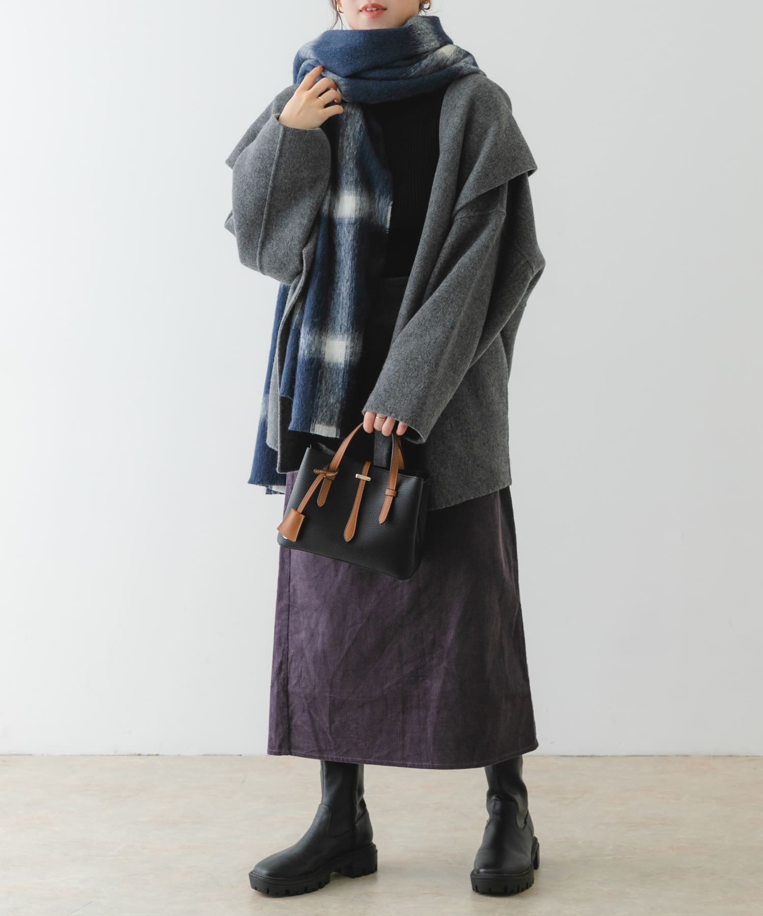 ASAUCE MELER アルパカループシャギーストール(one Navy.G×Ec