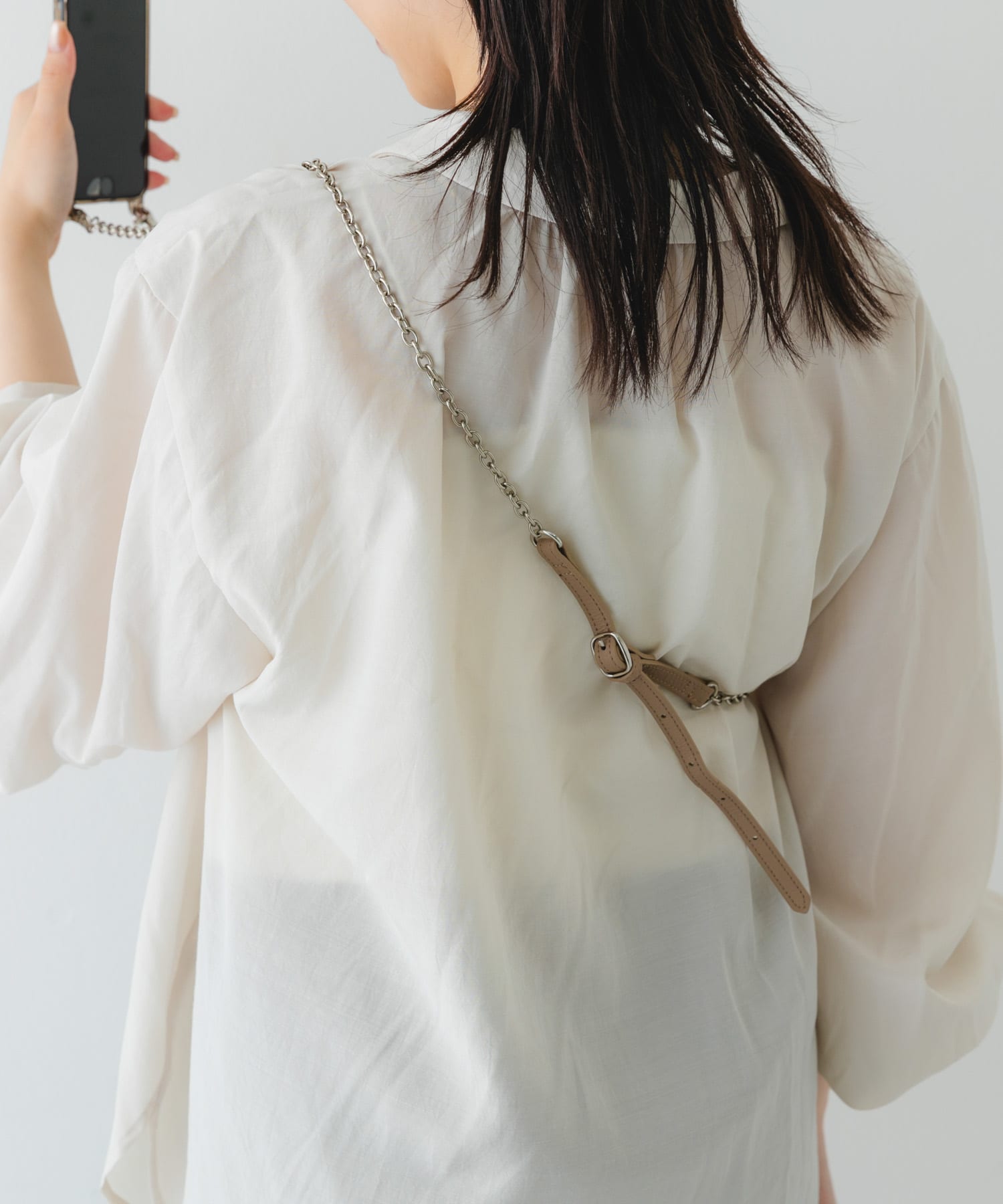 『別注』BEAURE×RODESKO　レザーコンビモバイルストラップ BEIGE one