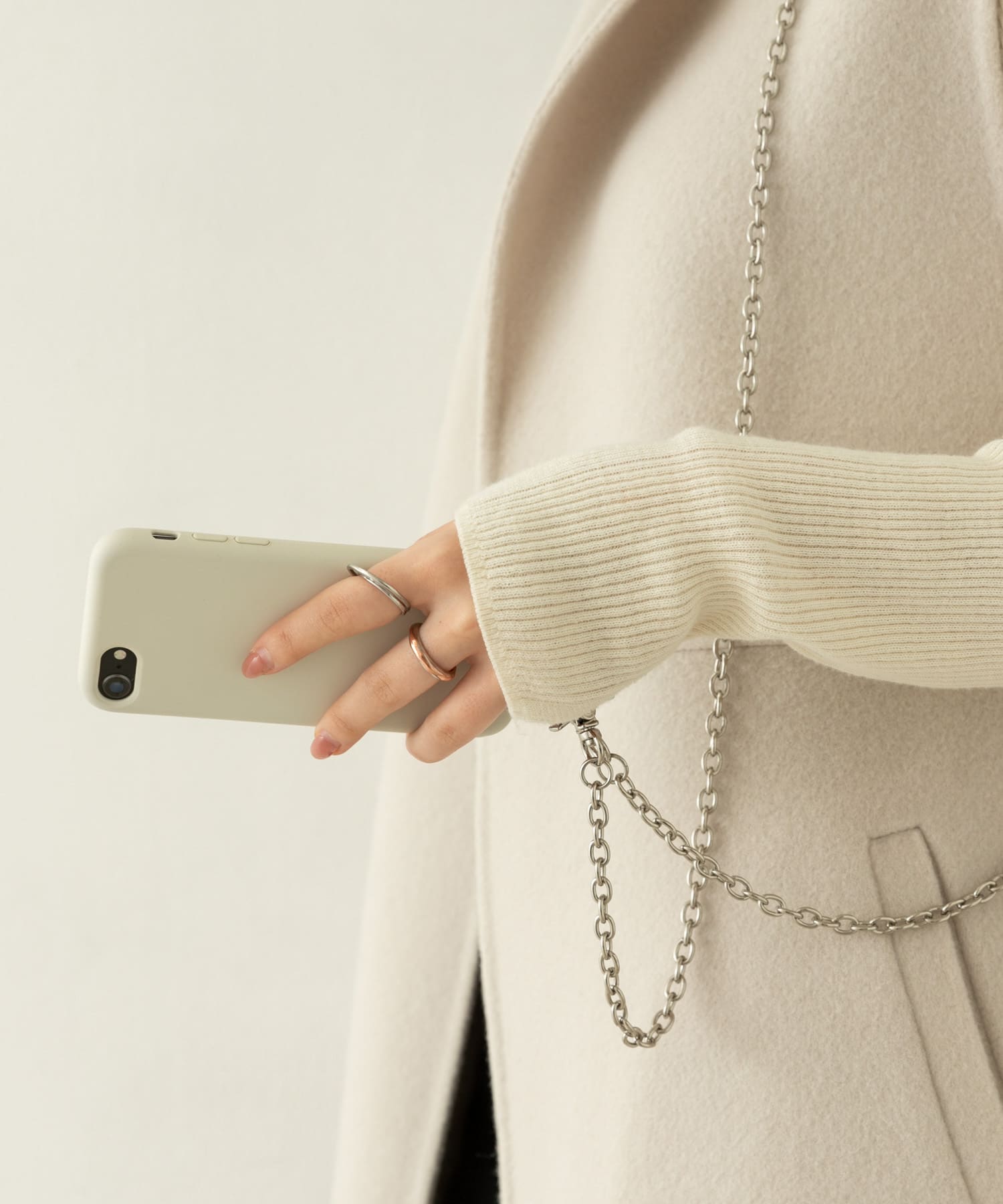 『別注』BEAURE×RODESKO　レザーコンビモバイルストラップ BEIGE one