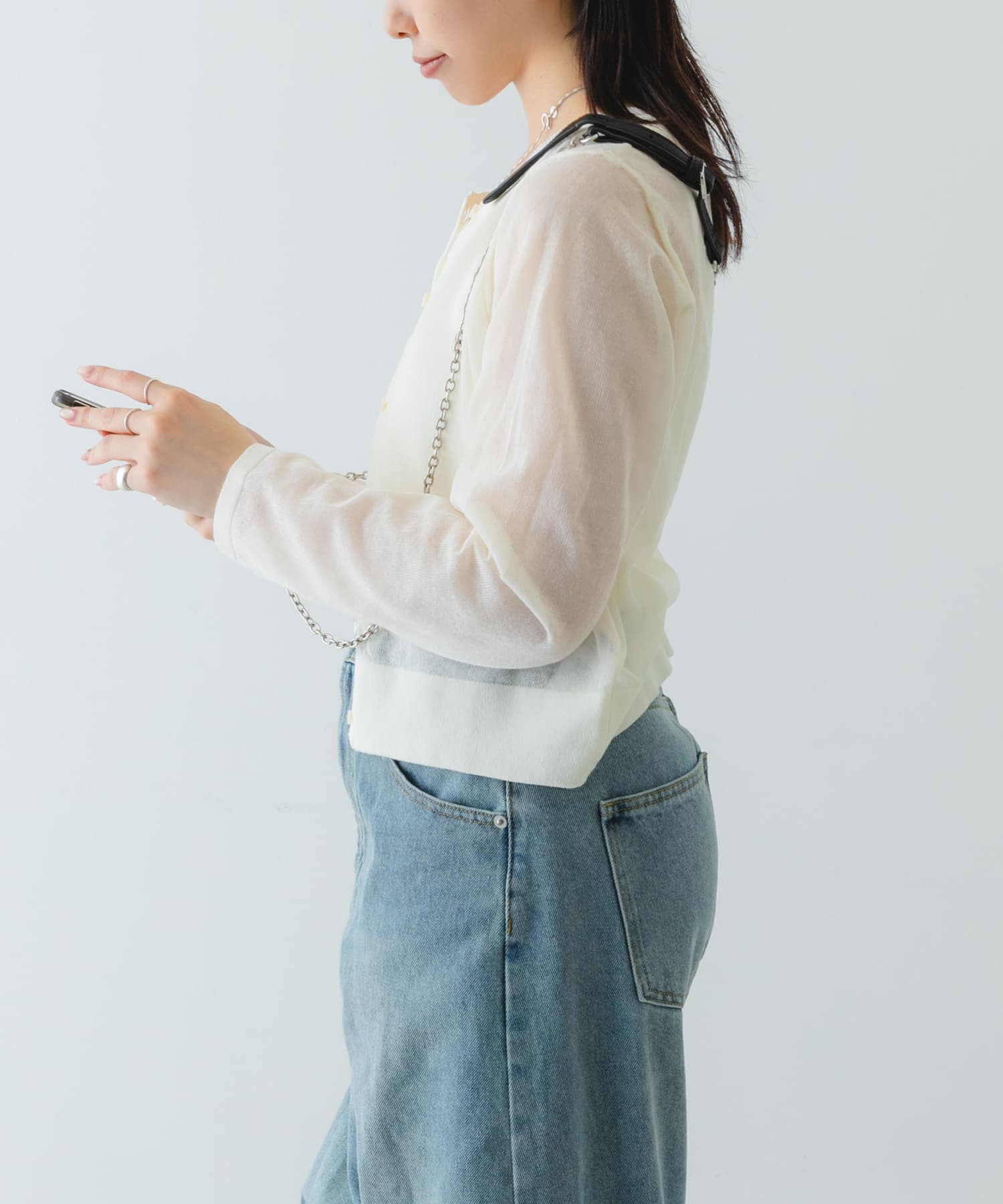 『別注』BEAURE×RODESKO　レザーコンビモバイルストラップ BLACK one