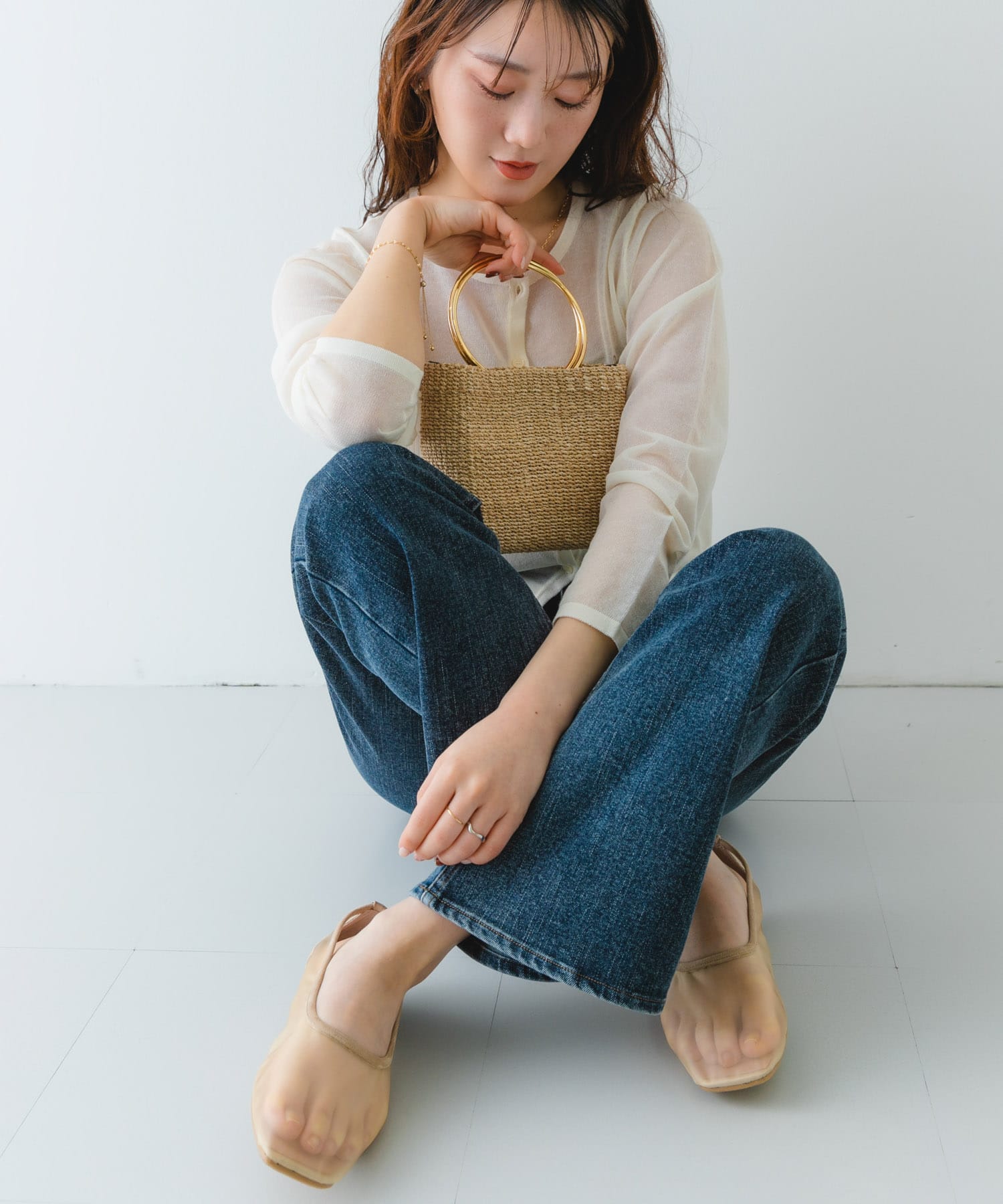 COTTO　リング雑材バッグ NATURAL -