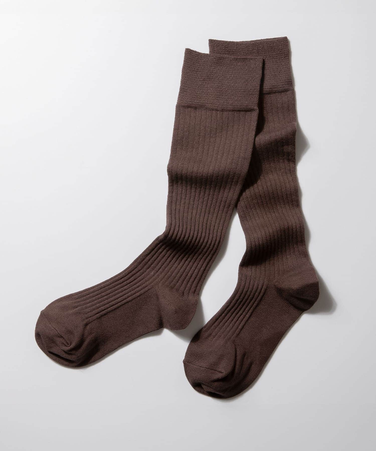 『着圧』MAEE　コンプレッションリブソックス ナチュラルブラウン M