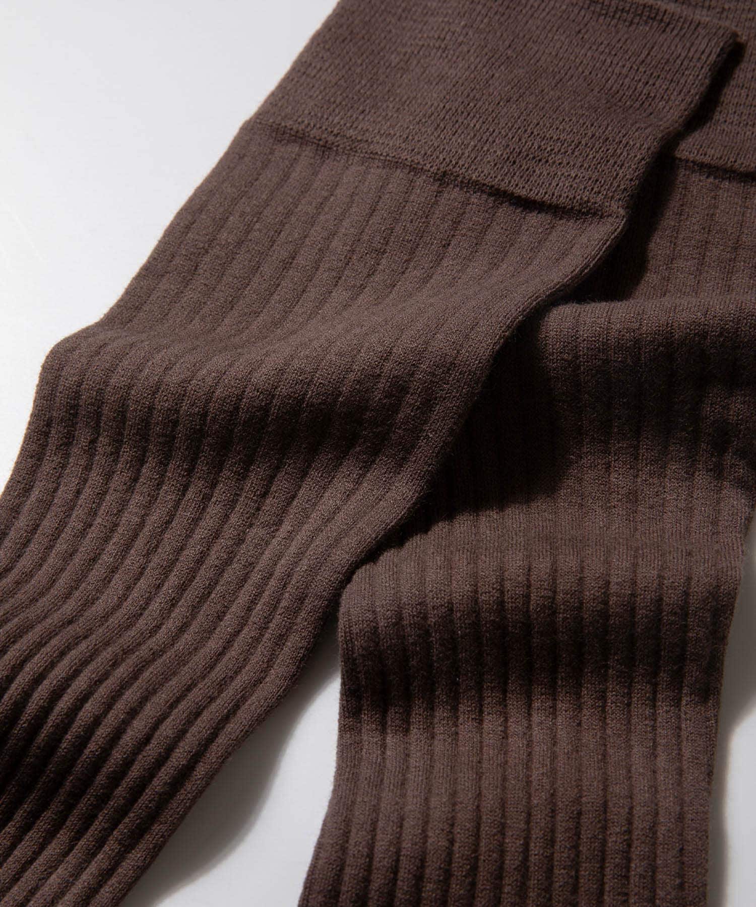 『着圧』MAEE　コンプレッションリブソックス ナチュラルブラウン M