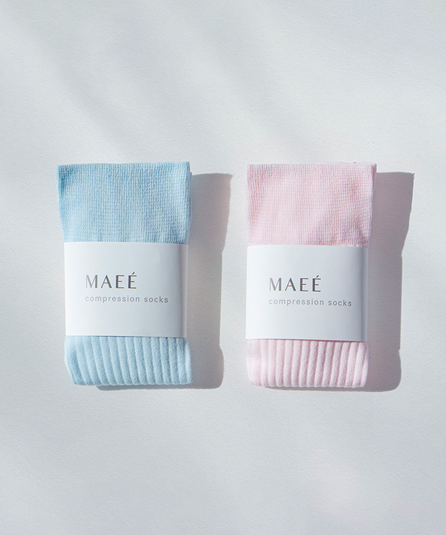 『着圧』MAEE　コンプレッションリブソックス パウダーピンク M