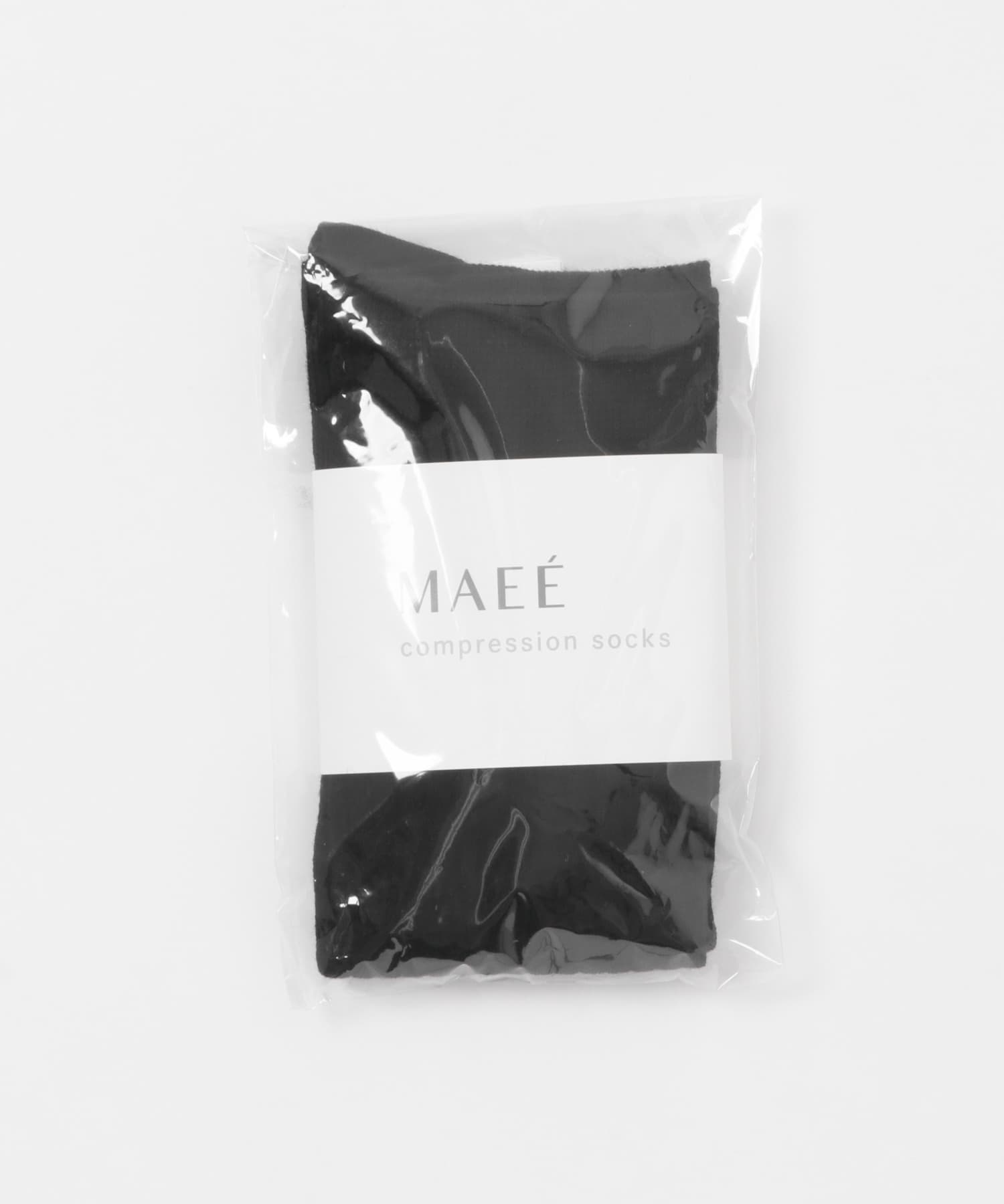 MAEE　コンプレッションリブソックス ブラック M