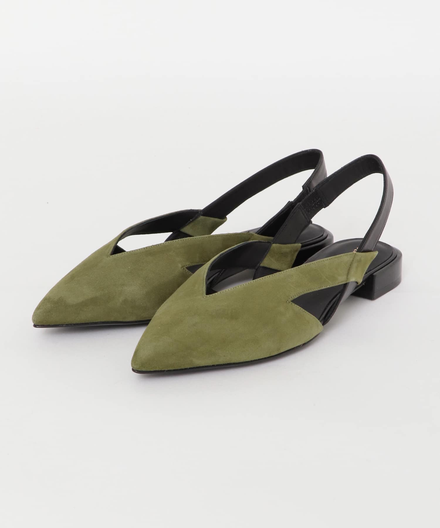 SEPT STORE　ポインテッドトゥバックストラップサンダル KHAKI 36