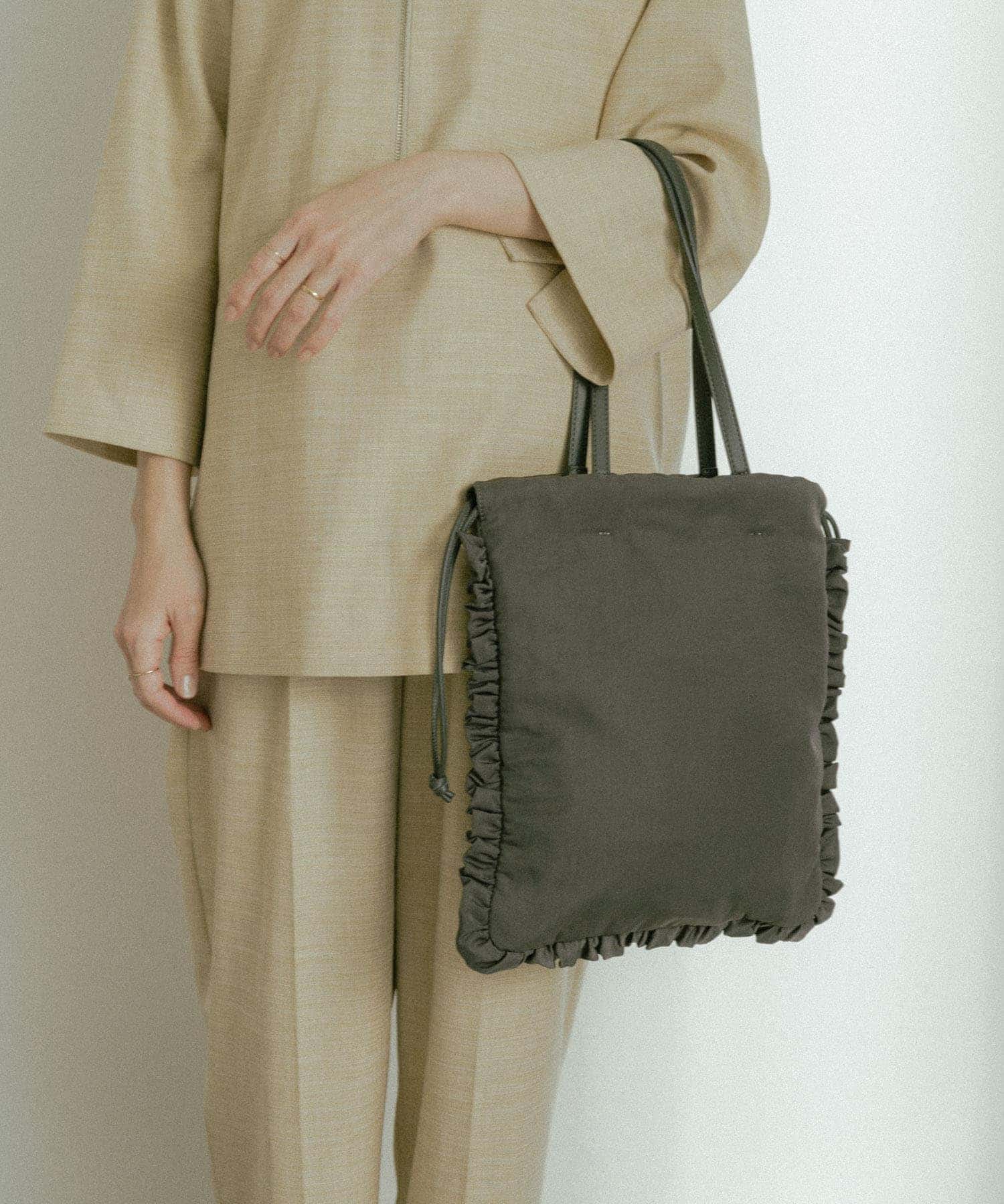 hun RODESKO　Frill 2WAYフリル巾着トートバッグ GRAY one