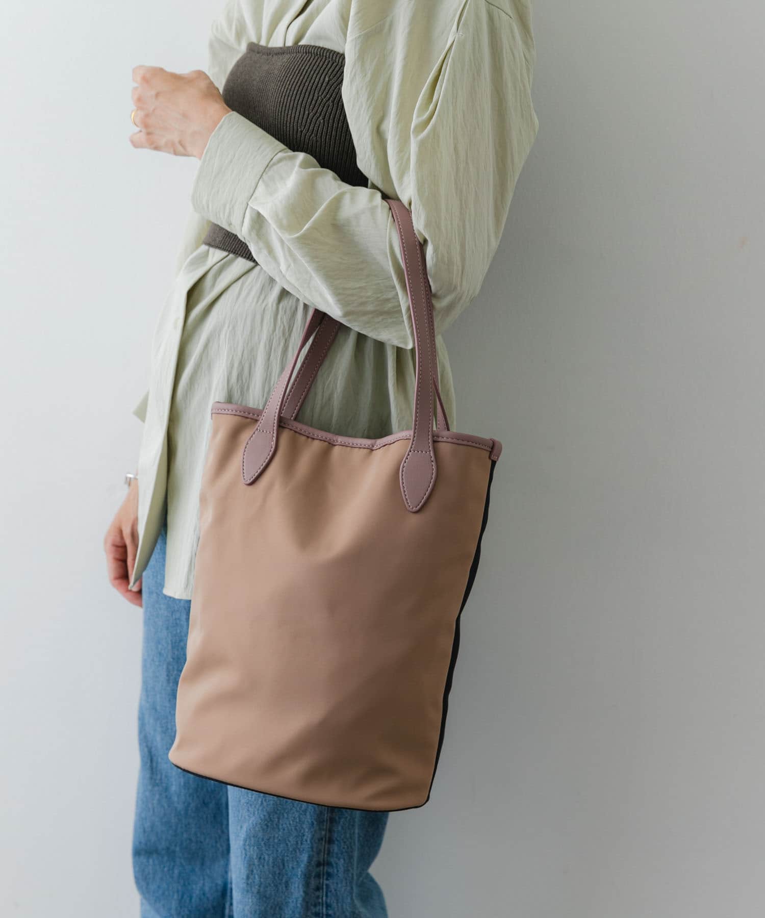 hun RODESKO　Two Tone 2トーン配色トートバッグ NAVYxMAUVE one