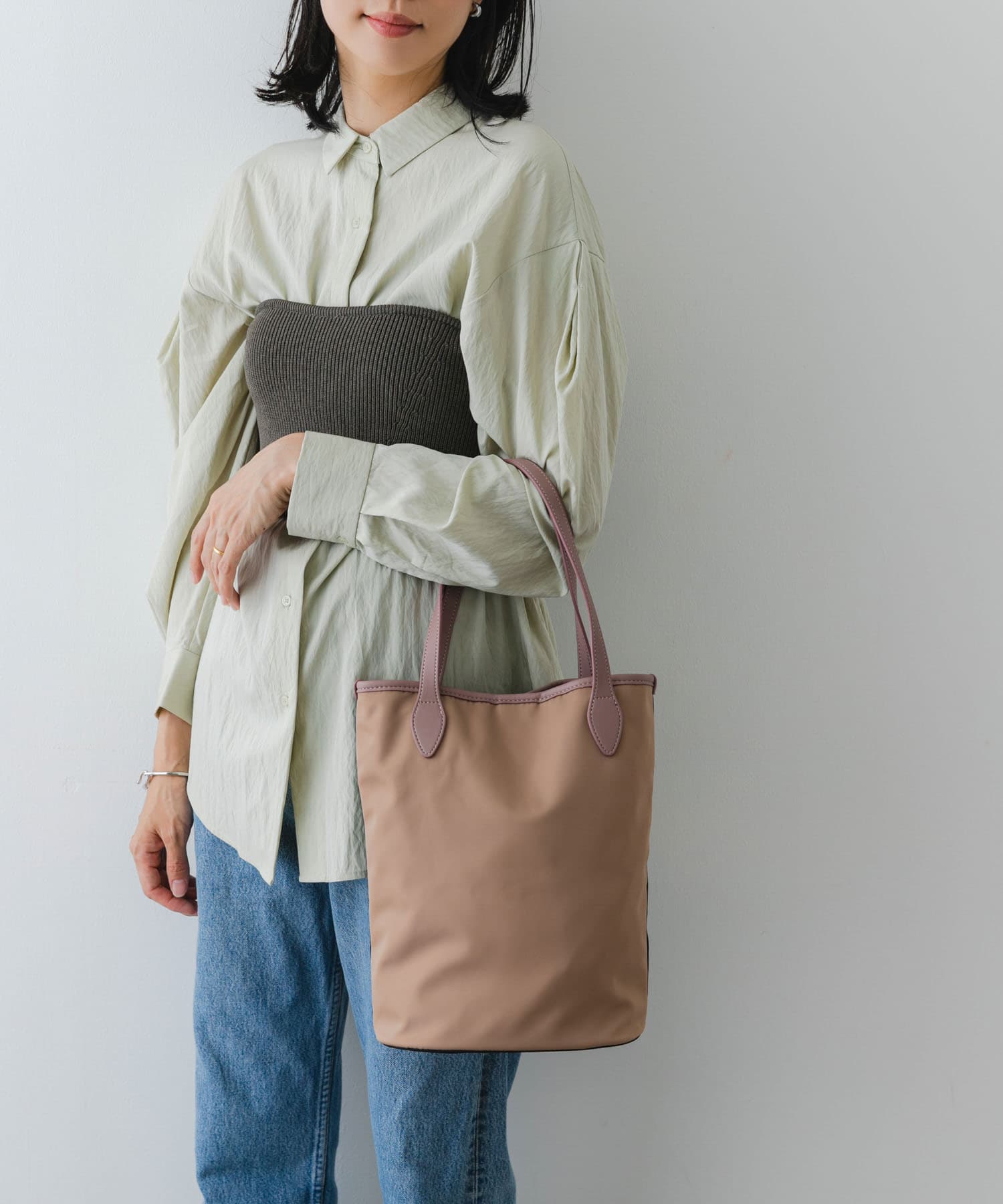 hun RODESKO　Two Tone 2トーン配色トートバッグ NAVYxMAUVE one