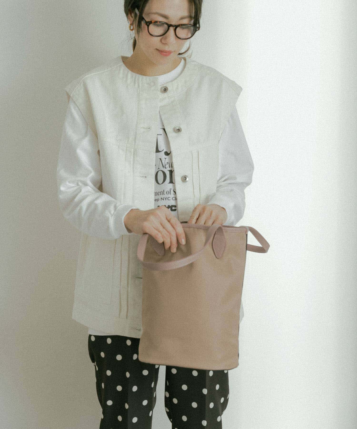 hun RODESKO　Two Tone 2トーン配色トートバッグ NAVYxMAUVE one