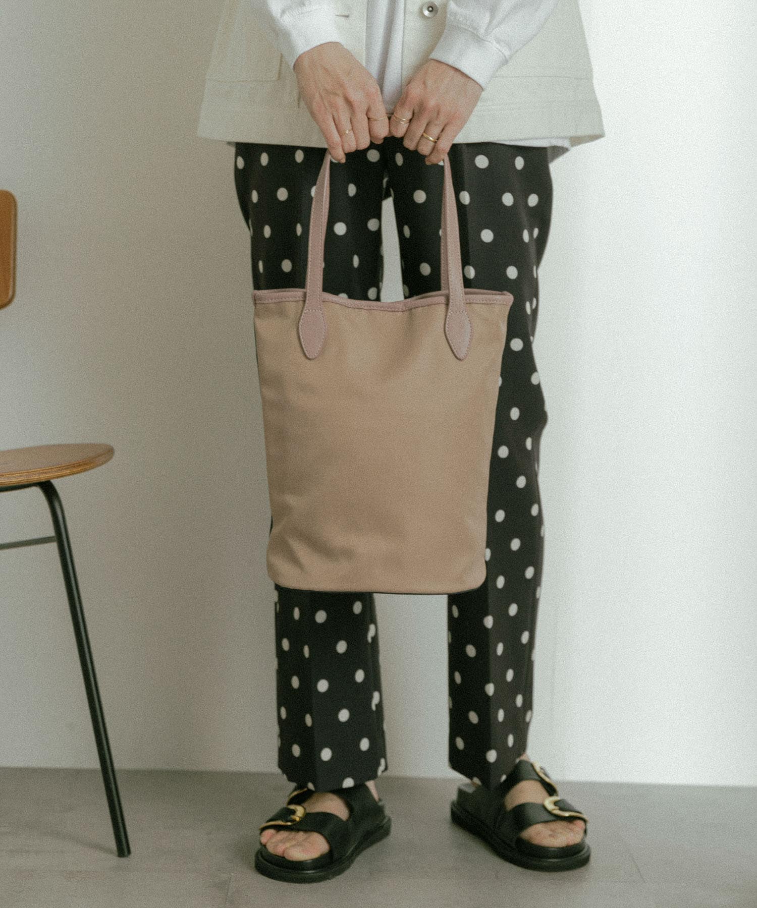 hun RODESKO　Two Tone 2トーン配色トートバッグ NAVYxMAUVE one