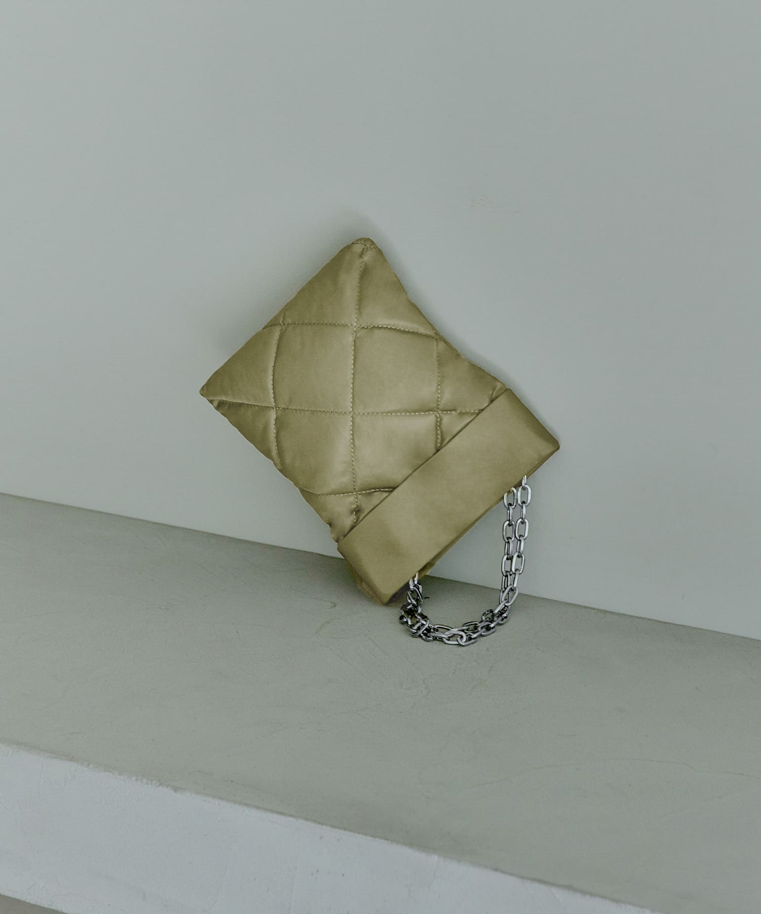 hun RODESKO　Quilting mini キルティングチェーン2wayショルダーバッグ L.KHAKI one