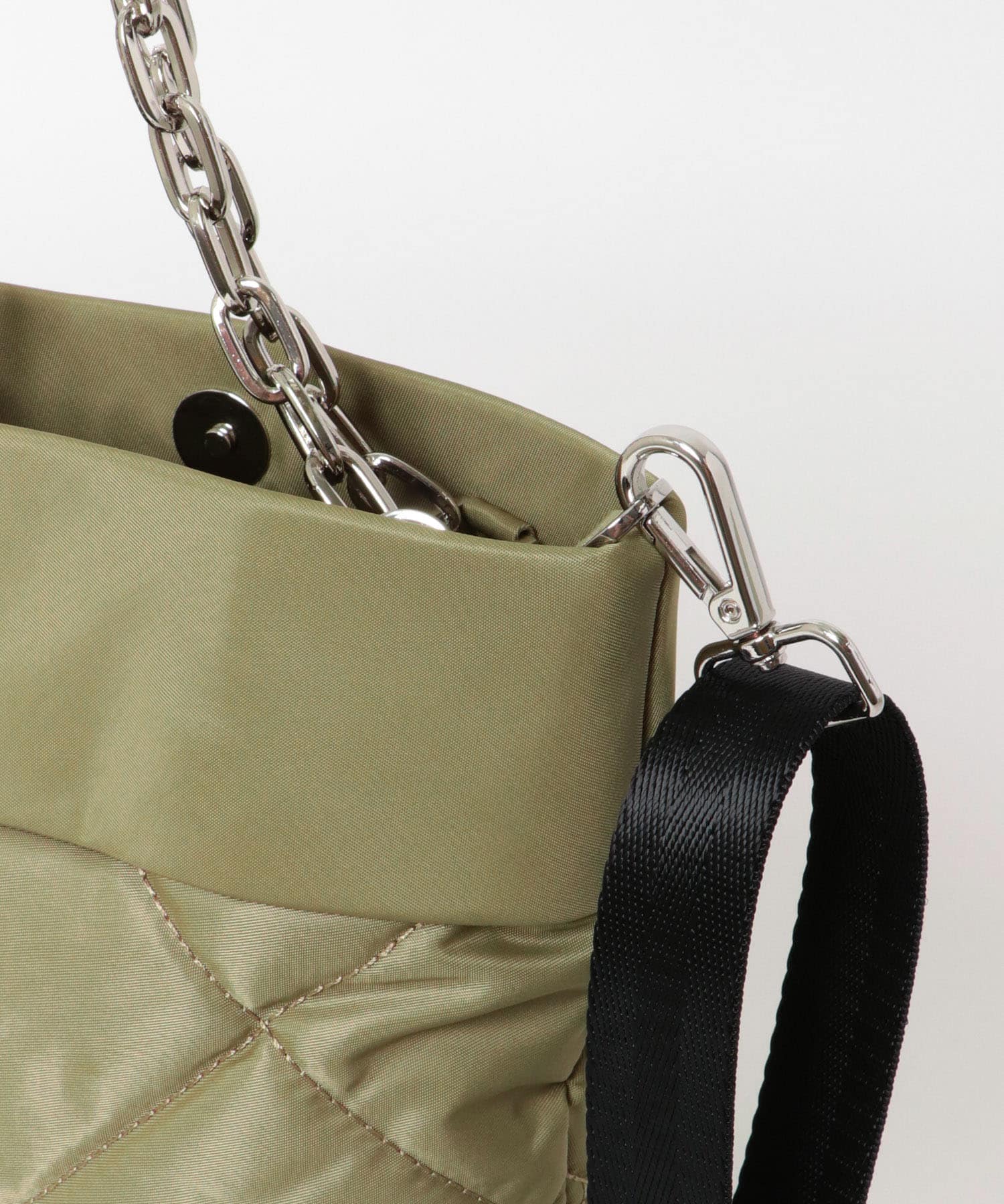 hun RODESKO　Quilting mini キルティングチェーン2wayショルダーバッグ L.KHAKI one