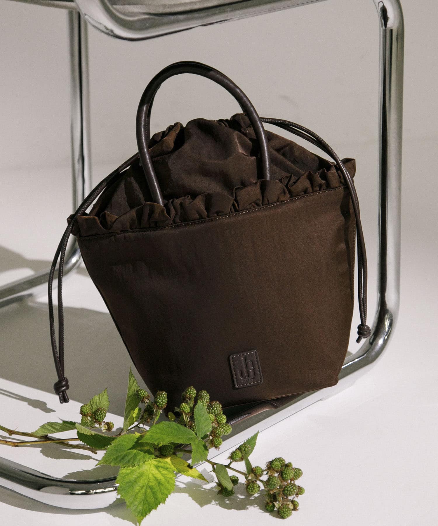 hun RODESKO　Frill Tote BROWN one