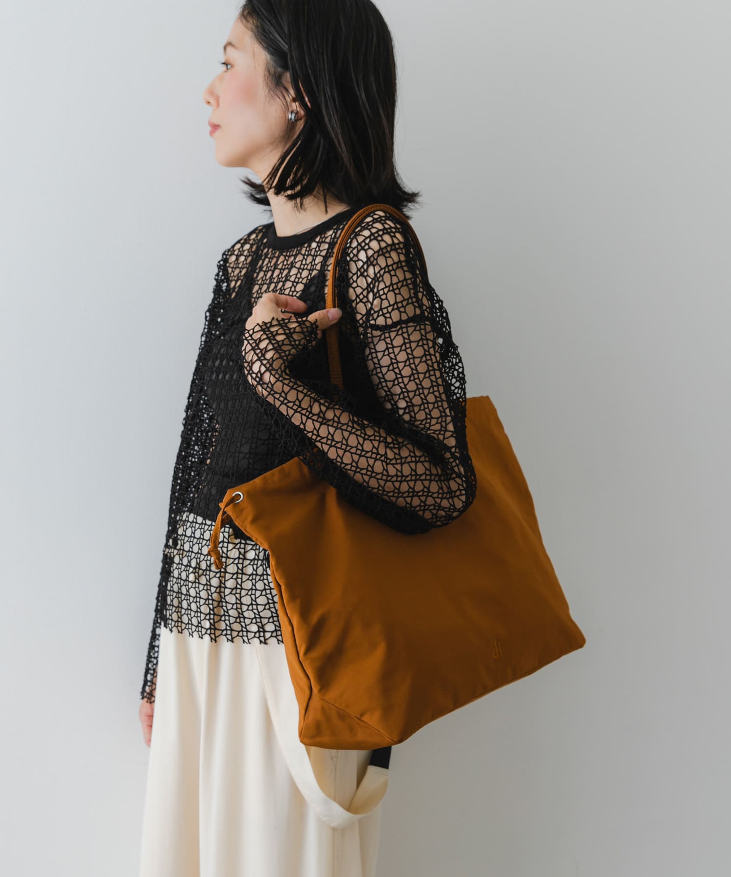 hun RODESKO　Purse tote GOLD BROWN one