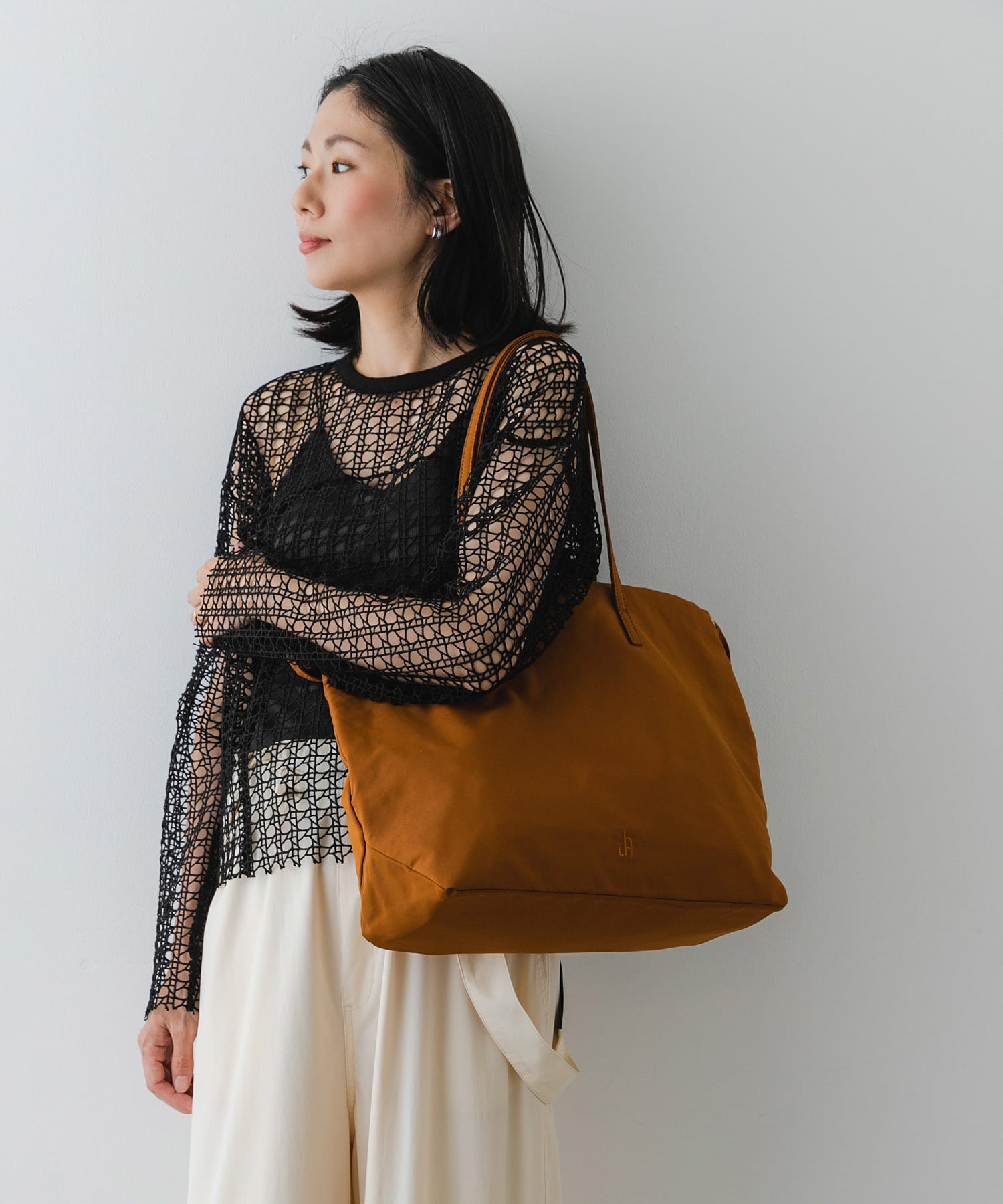 hun RODESKO　Purse tote GOLD BROWN one