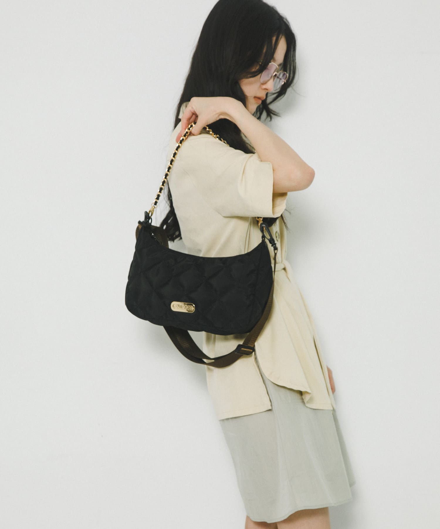 『別注』OUTDOOR PRODUCTS×hun RODE SKO　QuiltingChainBag BLACK -