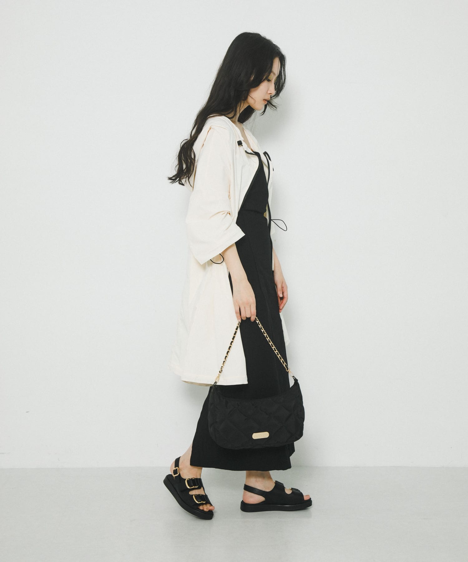 『別注』OUTDOOR PRODUCTS×hun RODE SKO　QuiltingChainBag BLACK -