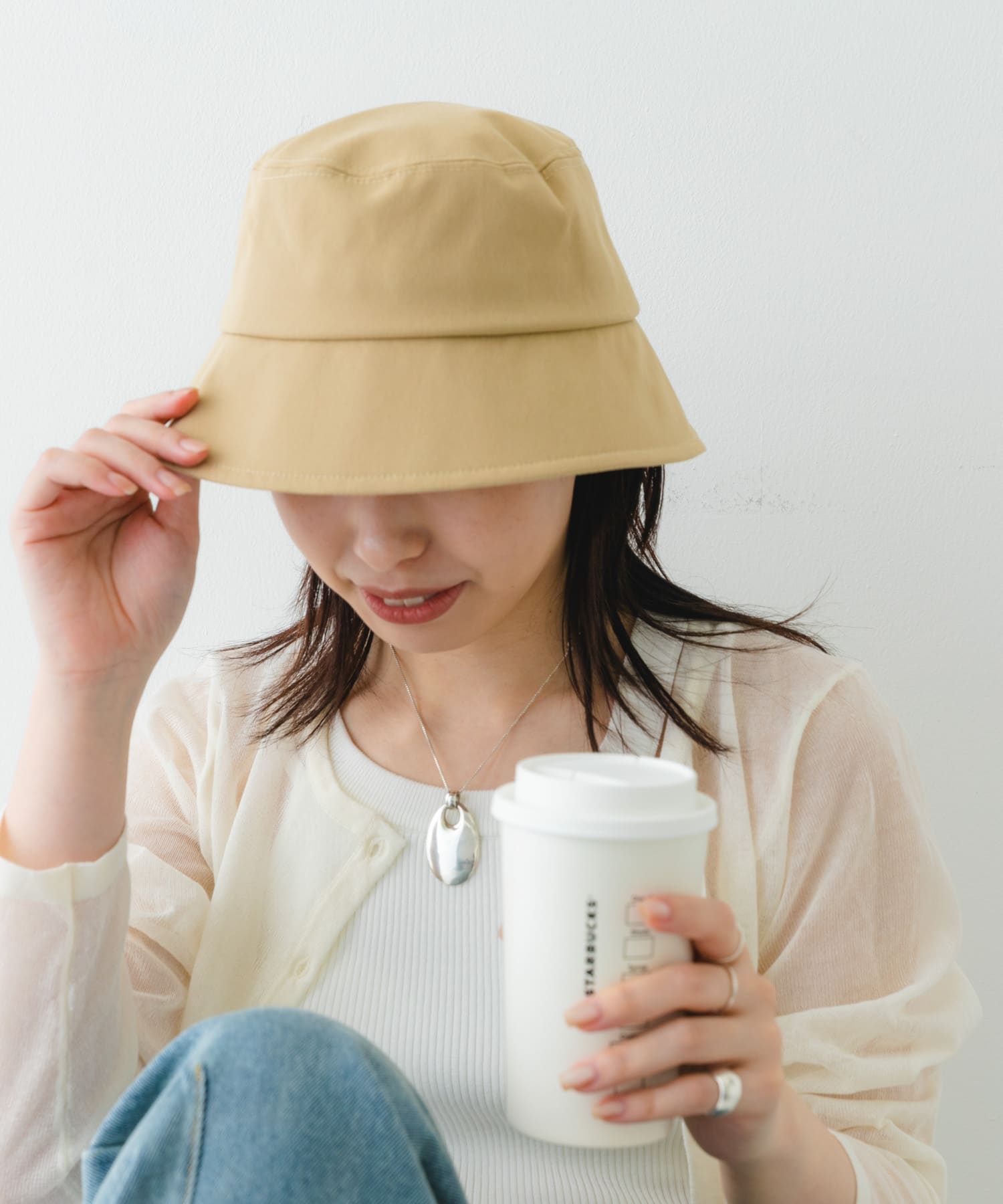 RB フェザー付中折れフェルトハット∴(FREE BEIGE): 帽子｜URBAN