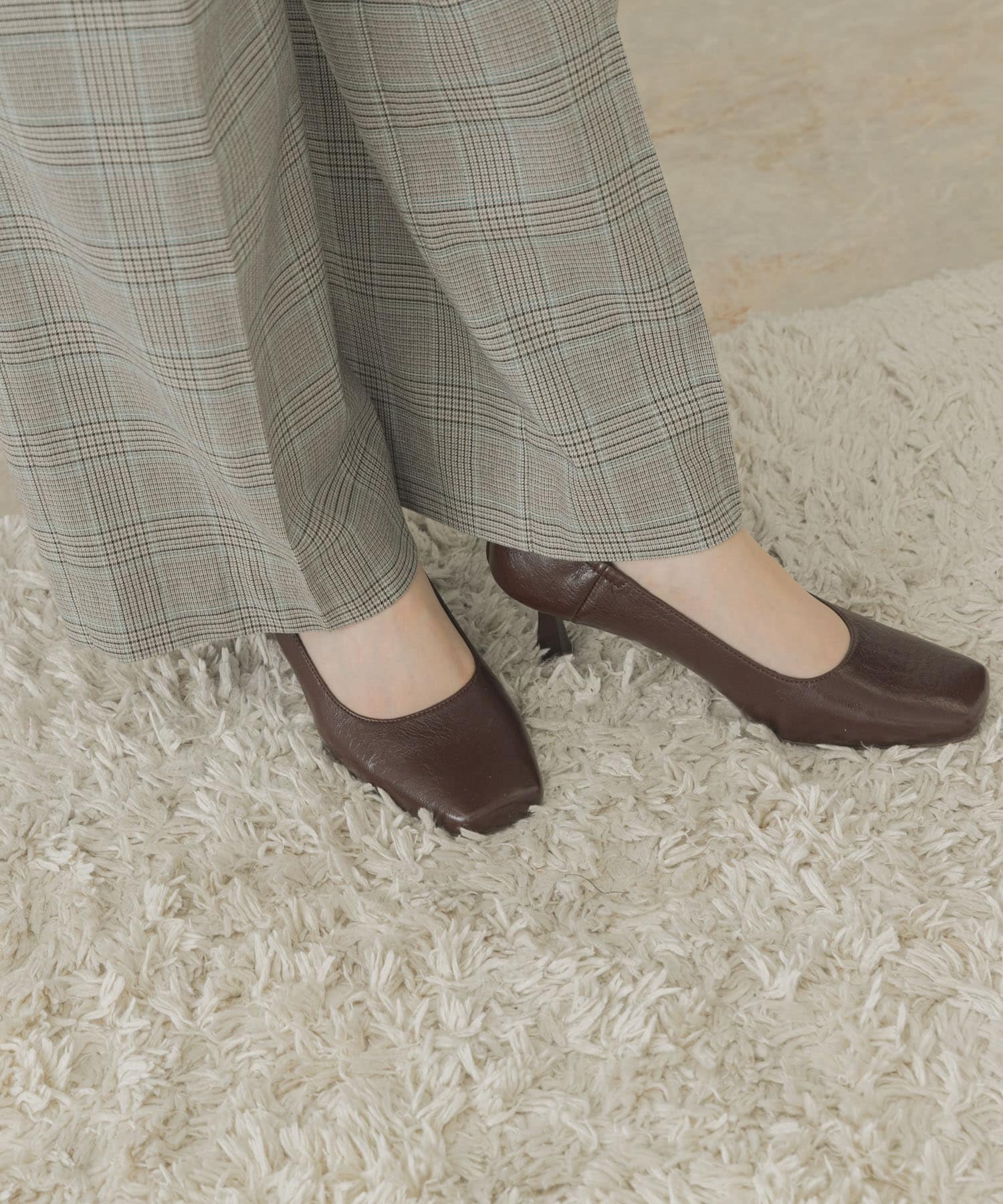 6センチチェーンパンプス BROWN 36