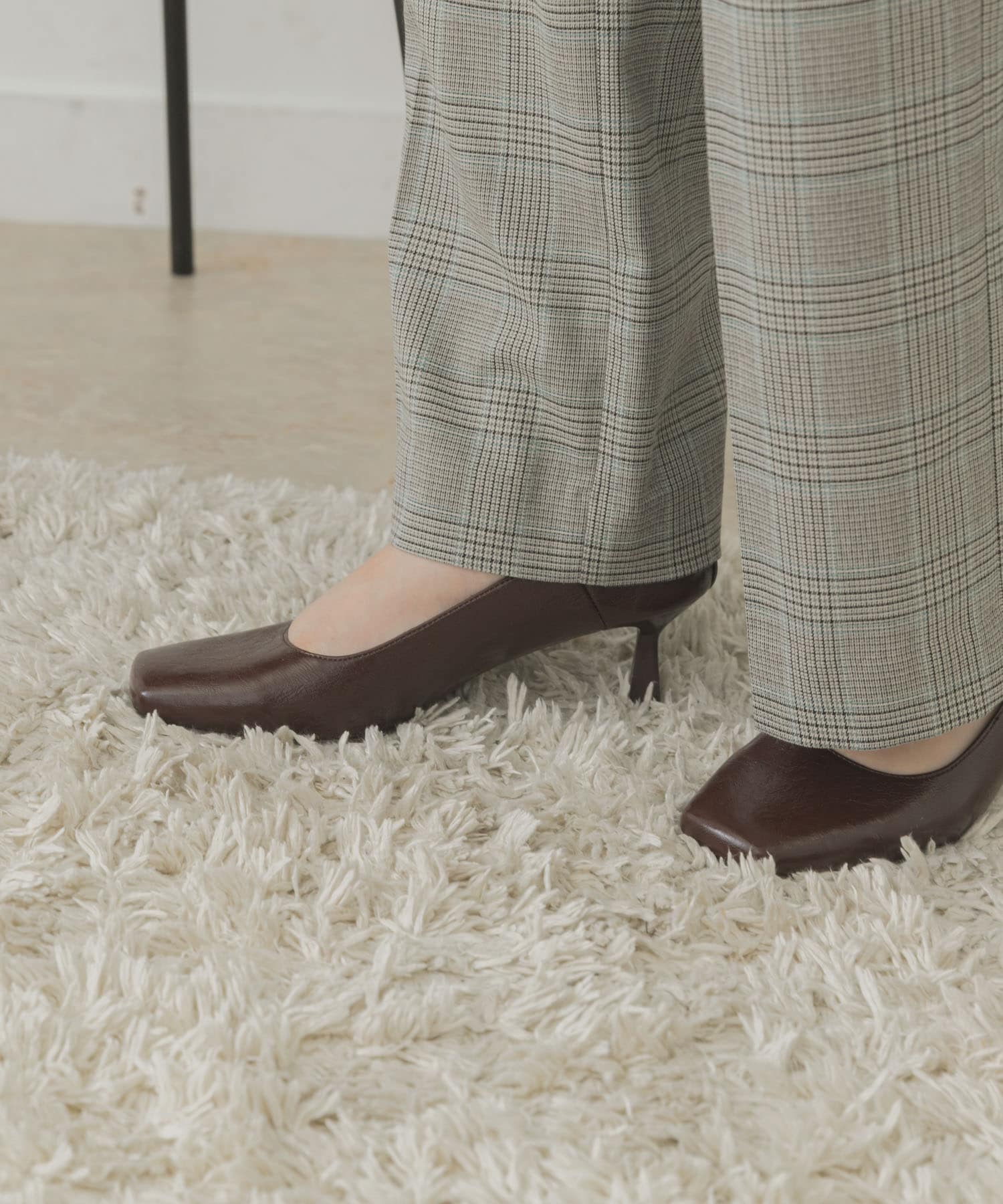 6センチチェーンパンプス BROWN 36