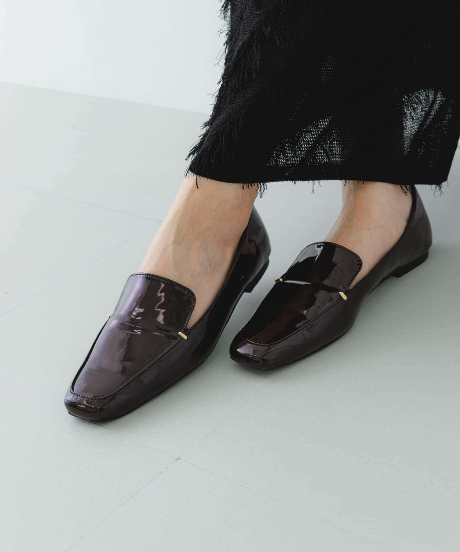 『MADE IN JAPAN』スクエアトゥプチメタルローファー BROWN/E 36