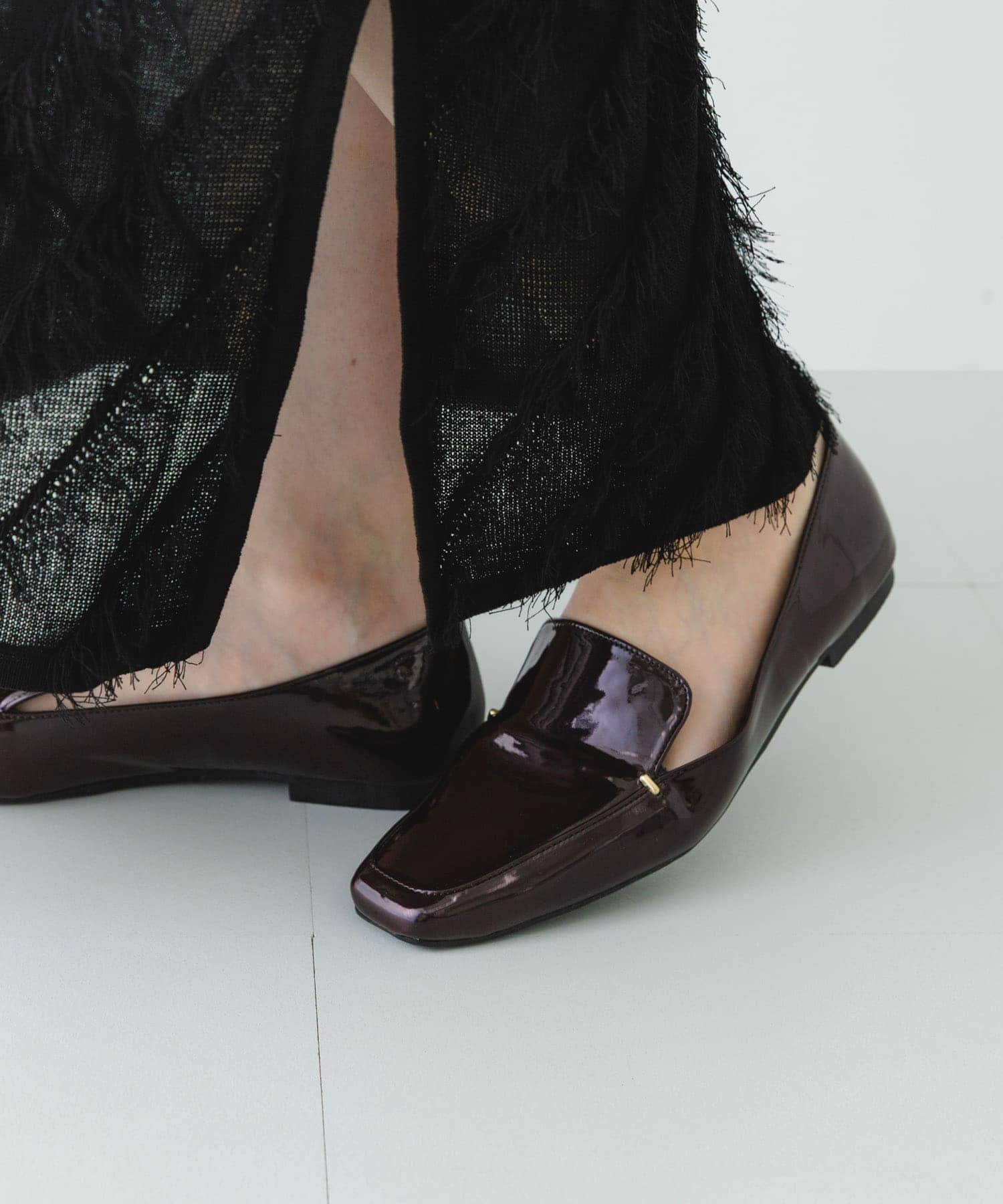 『MADE IN JAPAN』スクエアトゥプチメタルローファー BROWN/E 36