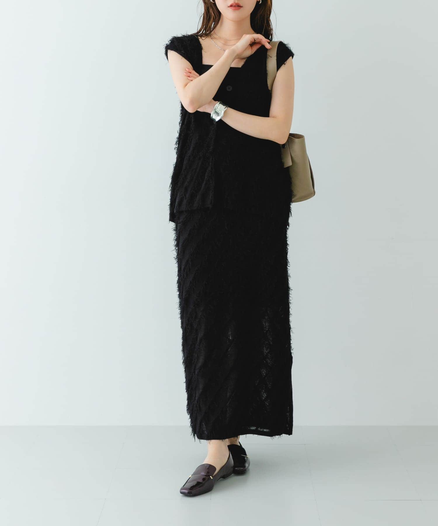 『MADE IN JAPAN』スクエアトゥプチメタルローファー BROWN/E 36