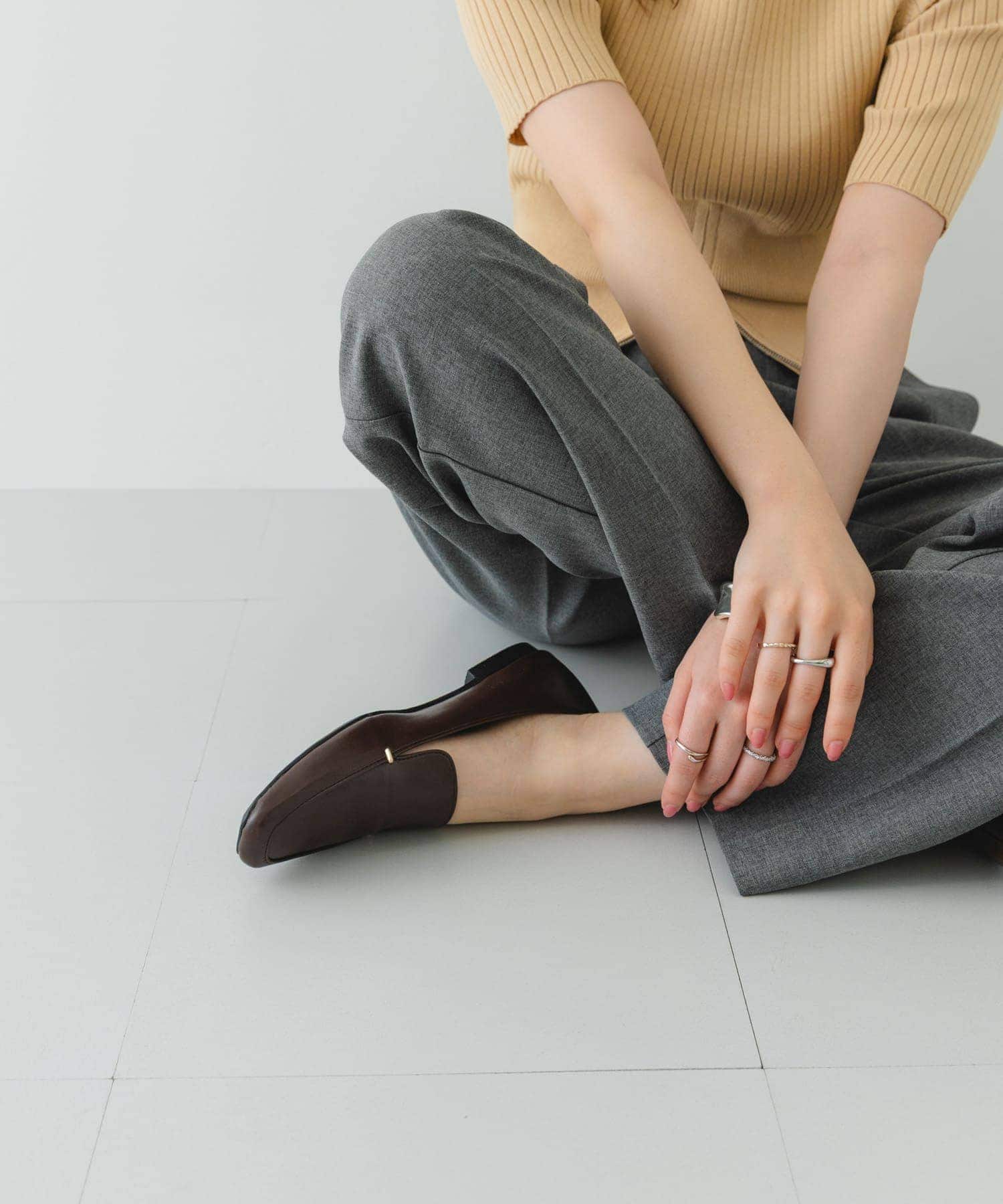 『MADE IN JAPAN』スクエアトゥプチメタルローファー CHOCO 36