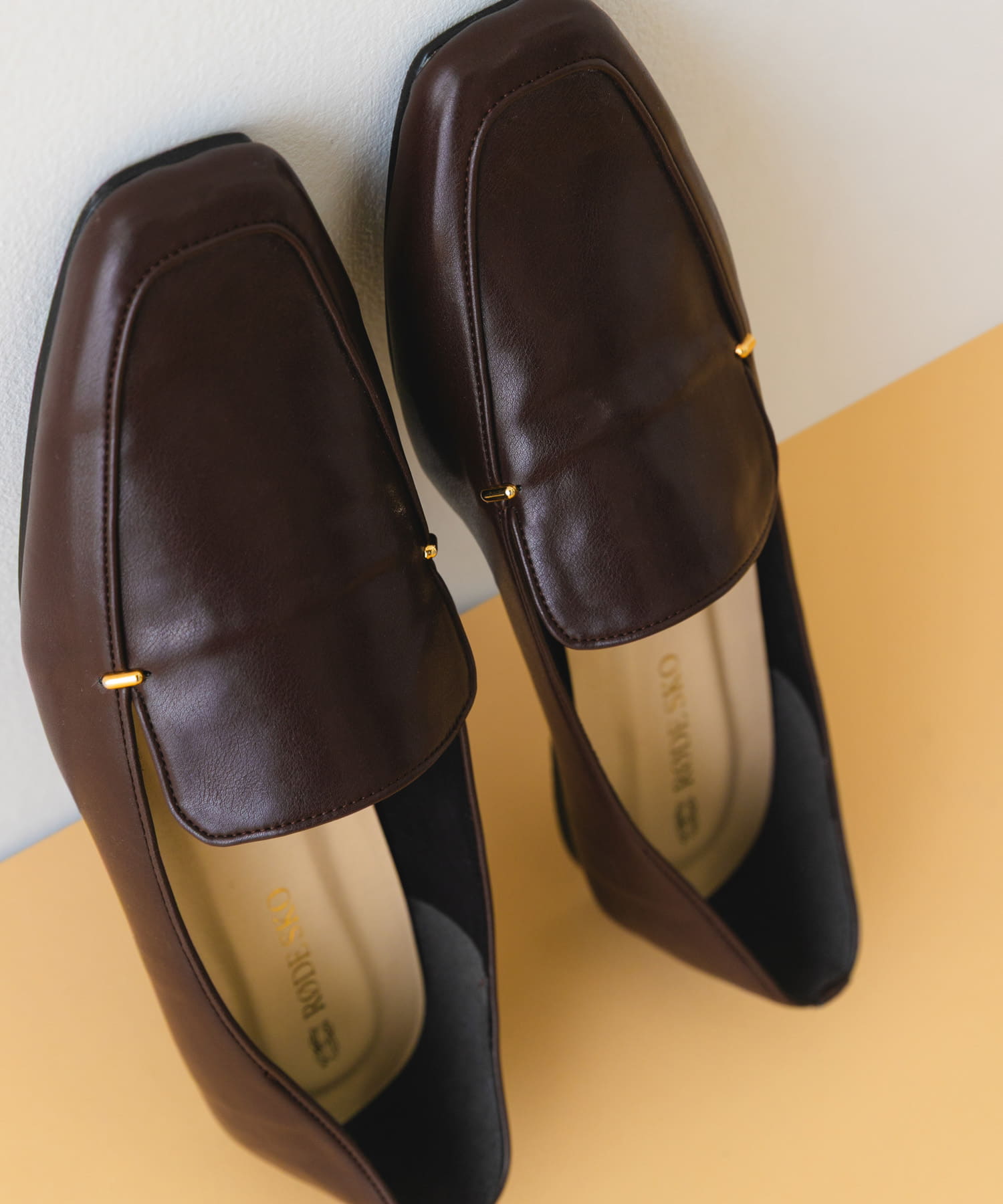 『MADE IN JAPAN』スクエアトゥプチメタルローファー CHOCO 37