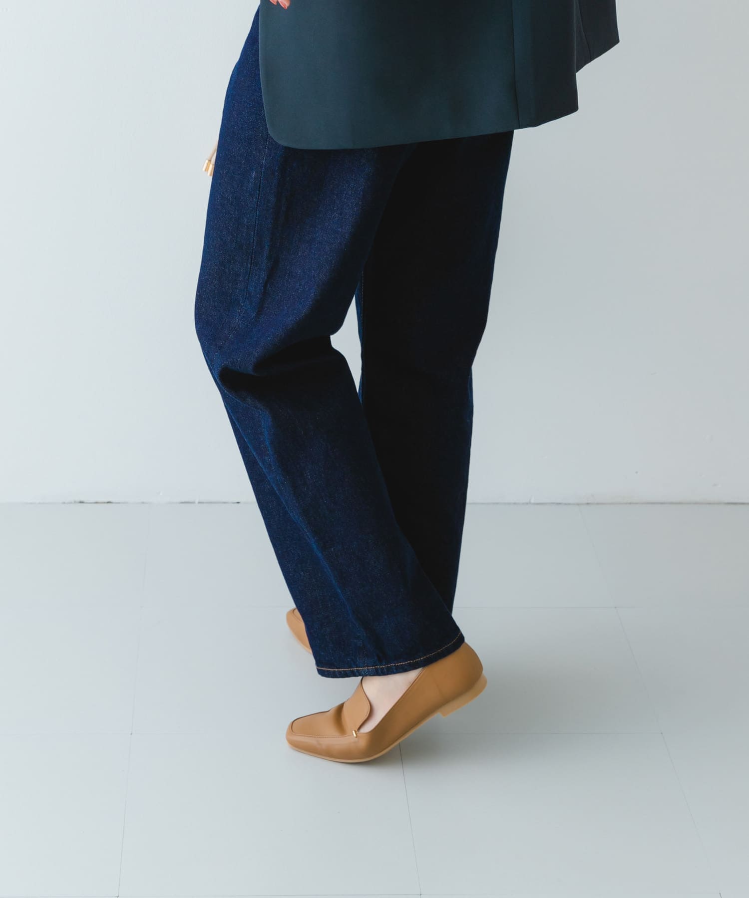 『MADE IN JAPAN』スクエアトゥプチメタルローファー MILK TEA 36