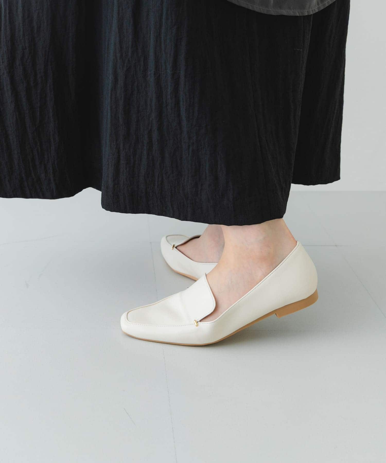 『MADE IN JAPAN』スクエアトゥプチメタルローファー OFF WHITE 36