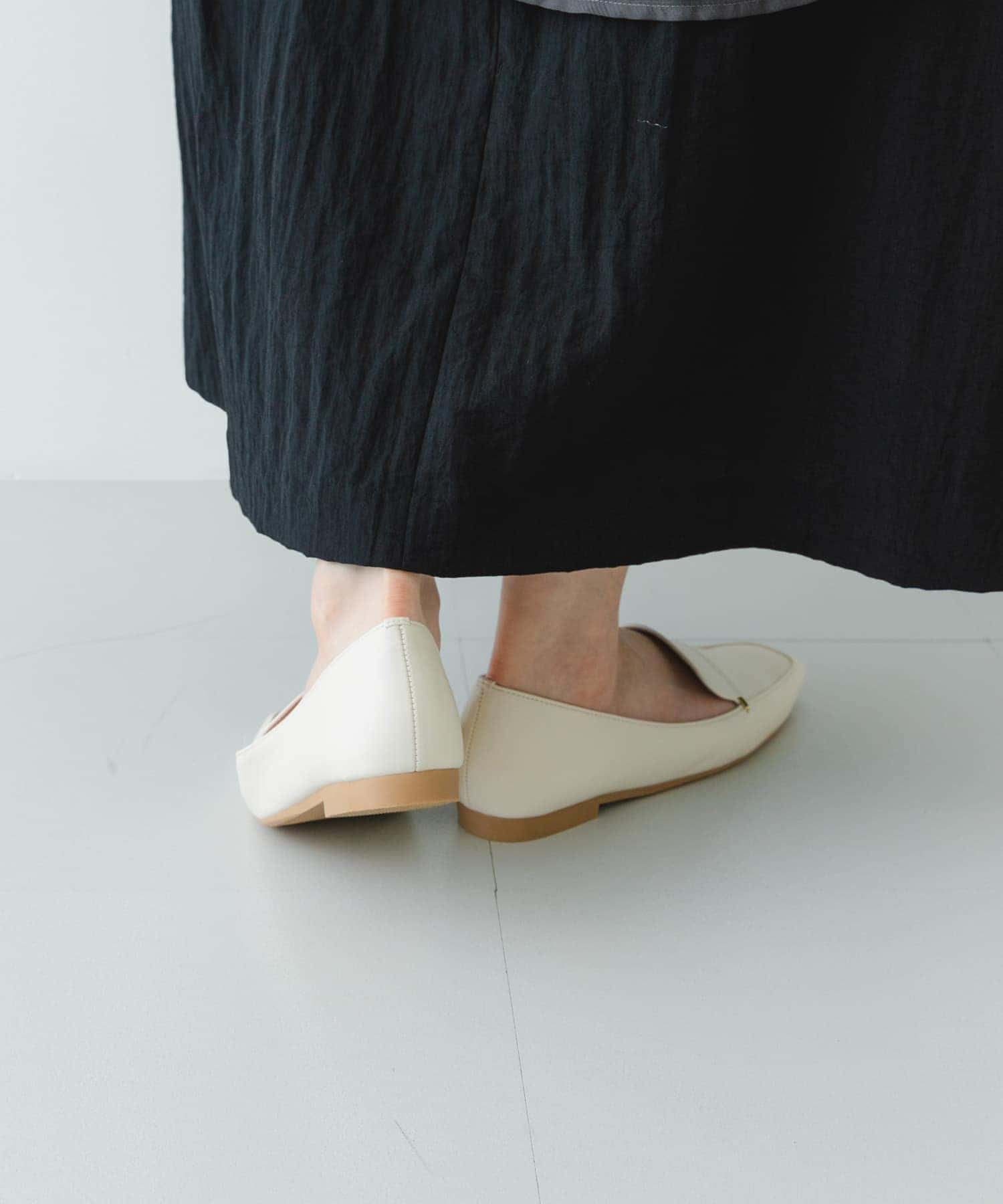 『MADE IN JAPAN』スクエアトゥプチメタルローファー OFF WHITE 36