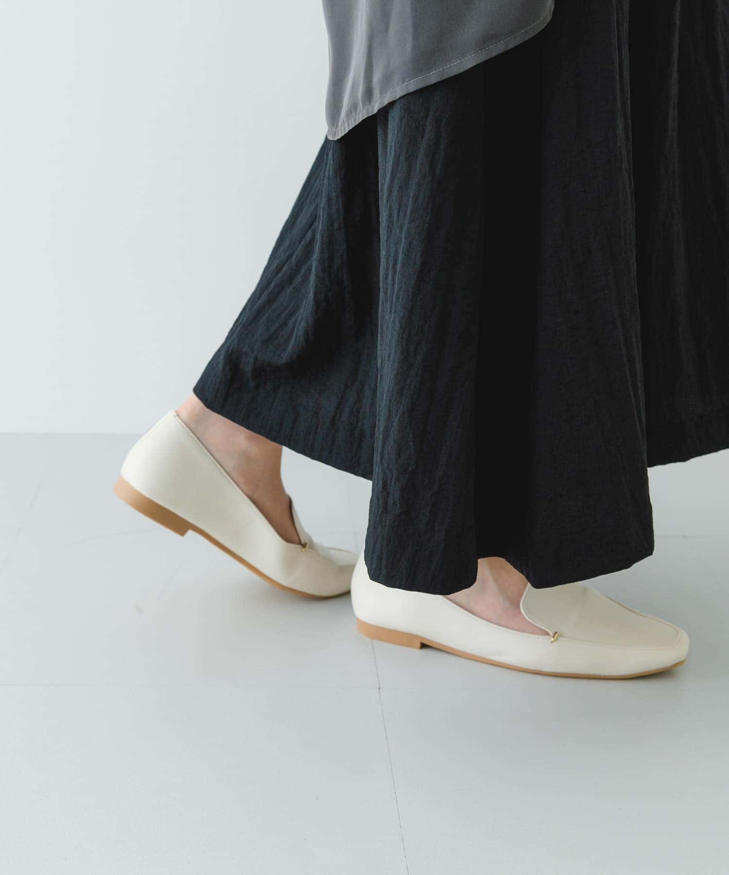 『MADE IN JAPAN』スクエアトゥプチメタルローファー OFF WHITE 36