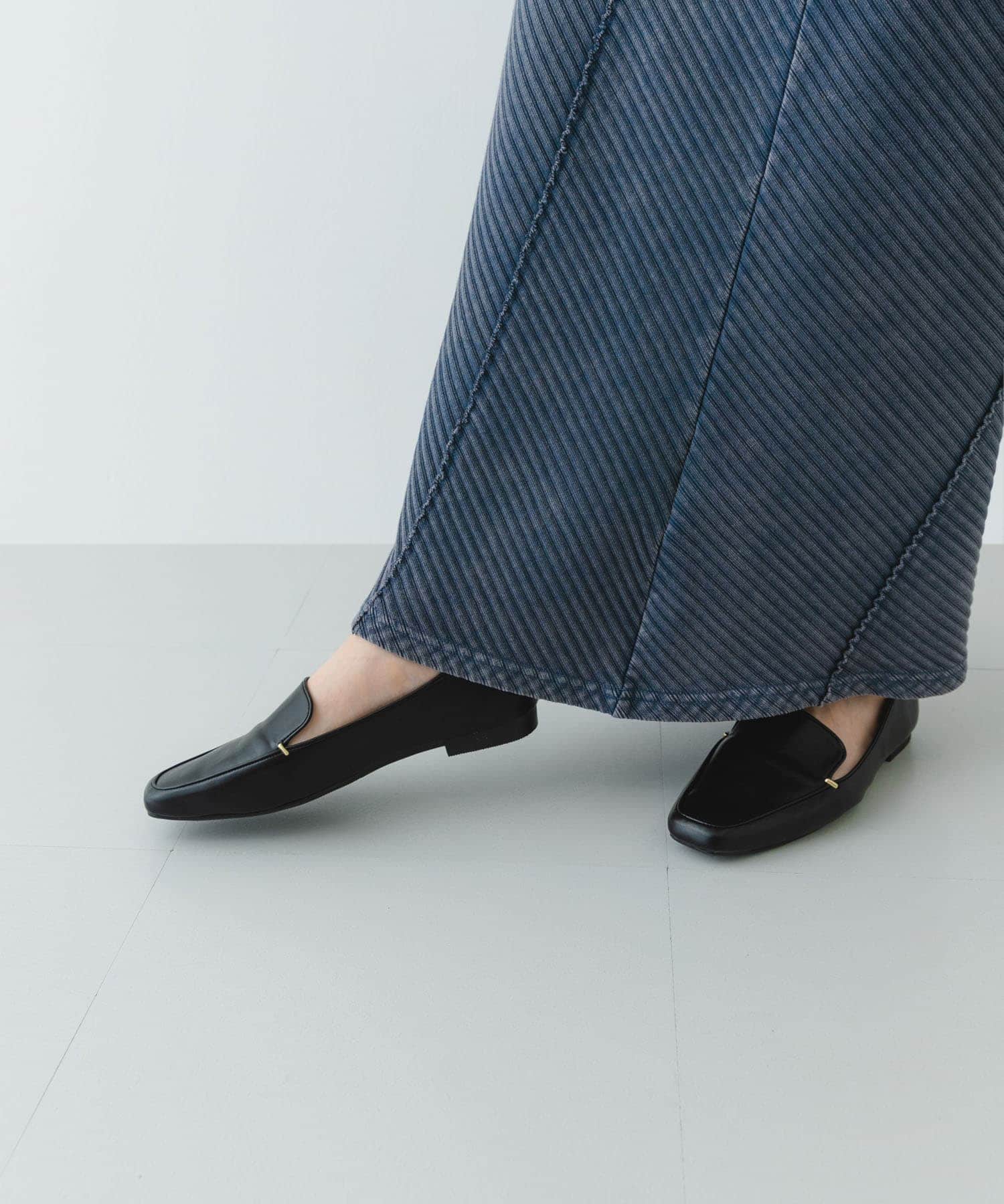 『MADE IN JAPAN』スクエアトゥプチメタルローファー BLACK 36