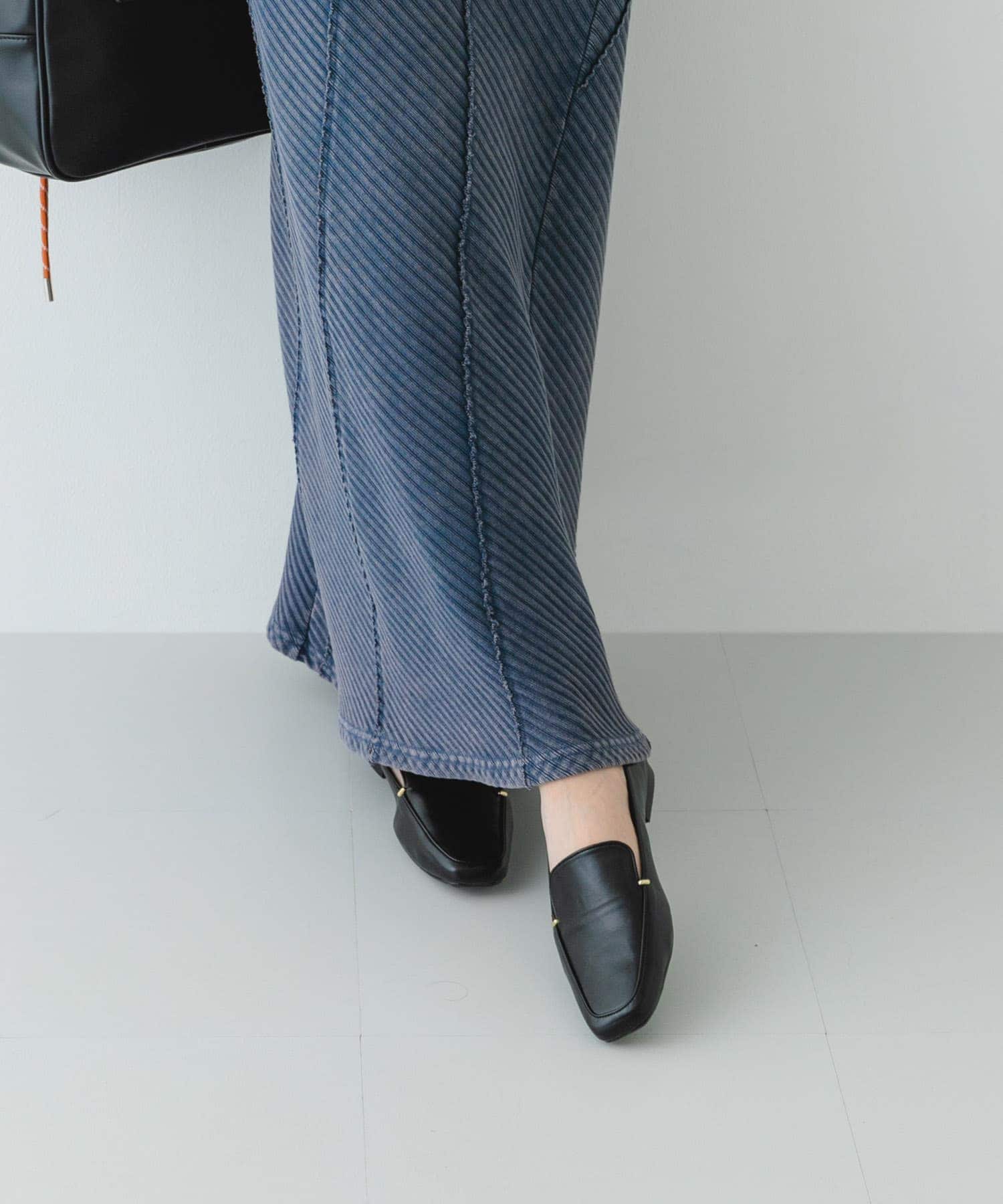 『MADE IN JAPAN』スクエアトゥプチメタルローファー BLACK 36